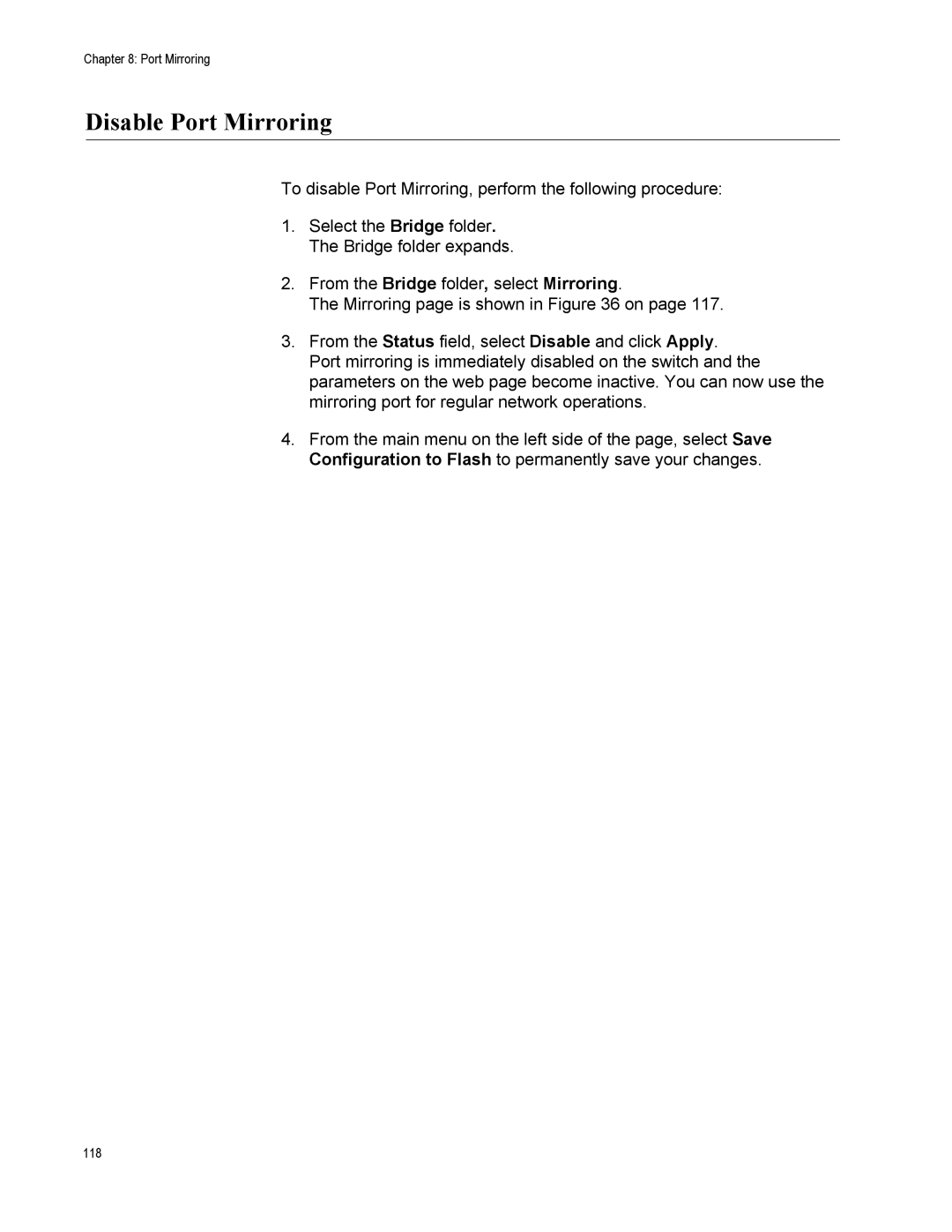 Allied Telesis AT-S111, AT-GS950/48PS manual Disable Port Mirroring 