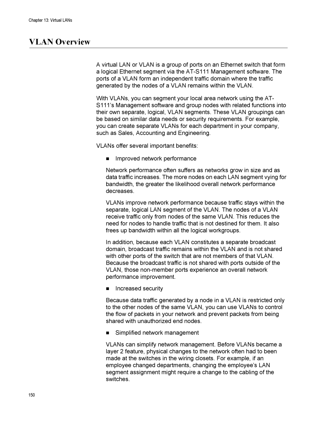 Allied Telesis AT-S111, AT-GS950/48PS manual Vlan Overview 