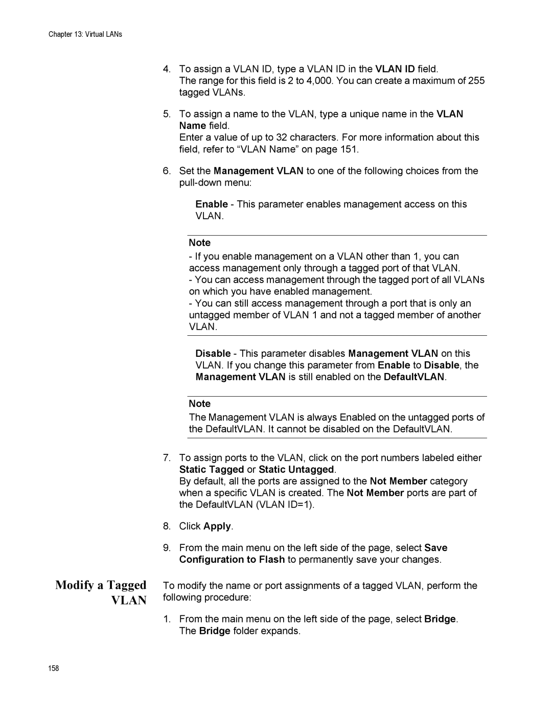 Allied Telesis AT-S111, AT-GS950/48PS manual Modify a Tagged 