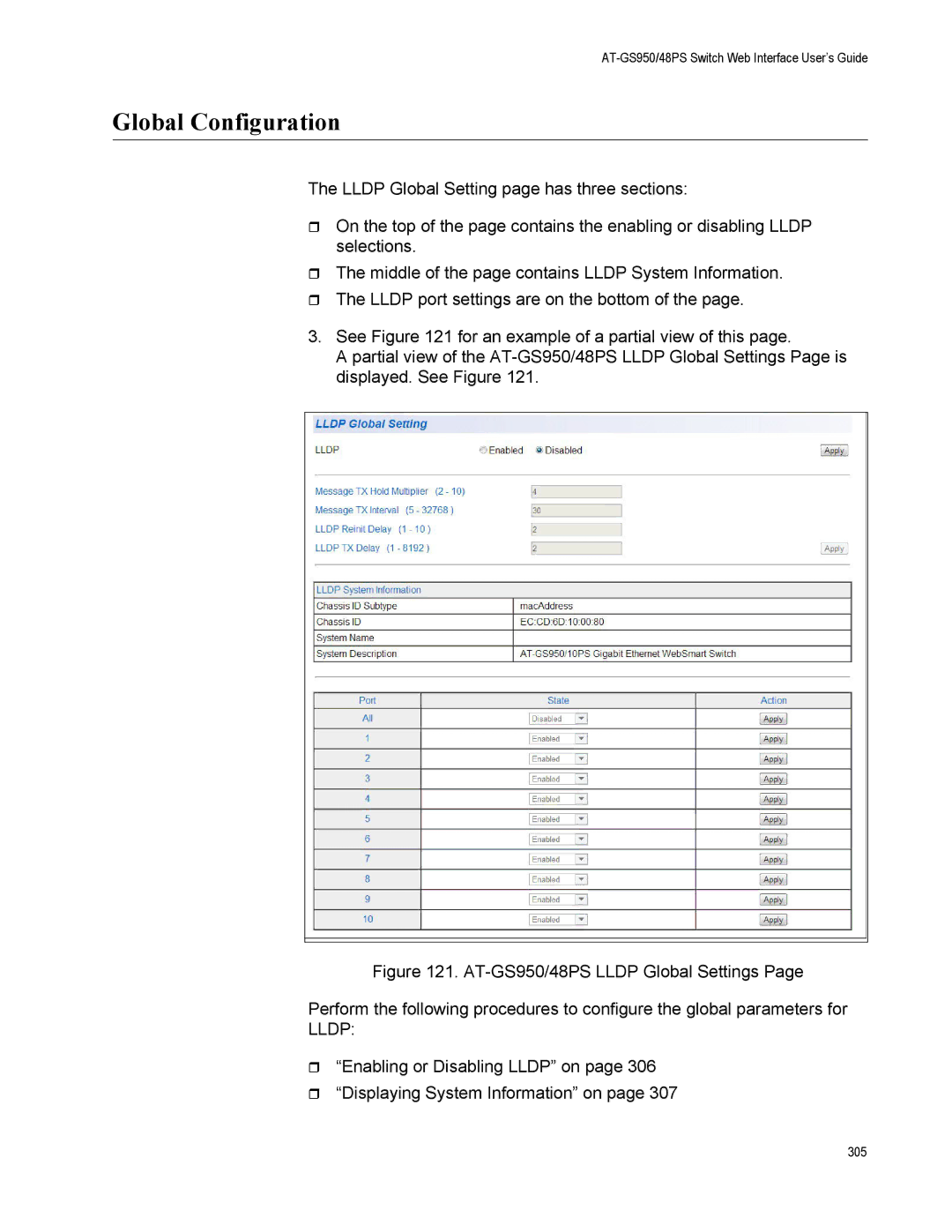 Allied Telesis AT-GS950/48PS, AT-S111 manual Global Configuration, Lldp 