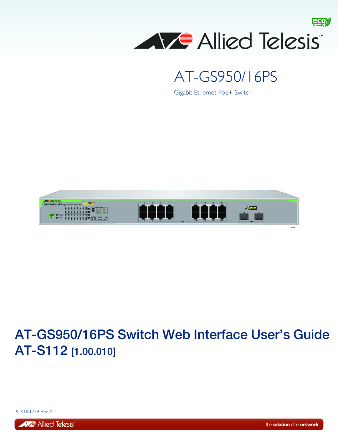 Allied Telesis AT-GS950/16PS, AT-S112 manual 