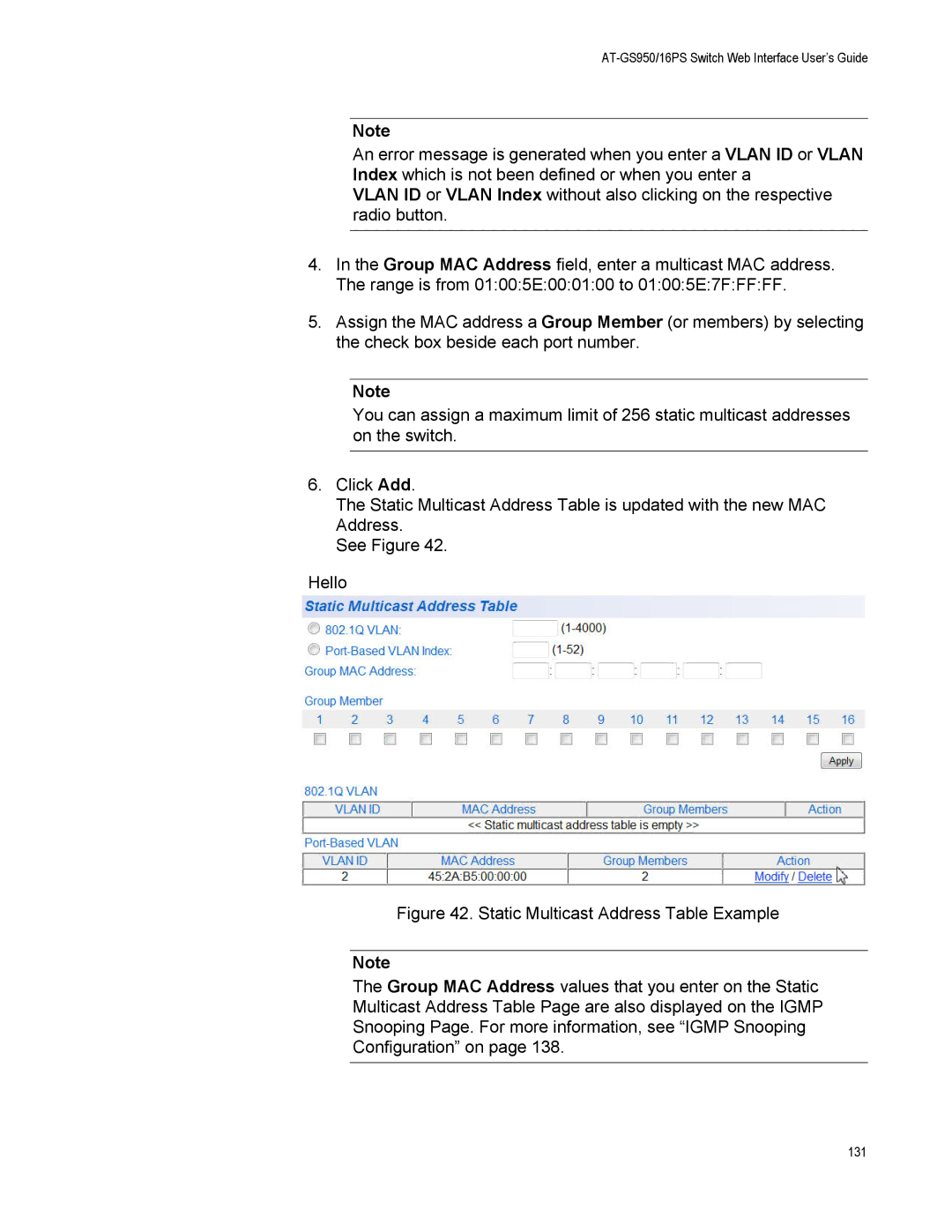 Allied Telesis AT-GS950/16PS, AT-S112 manual 131 