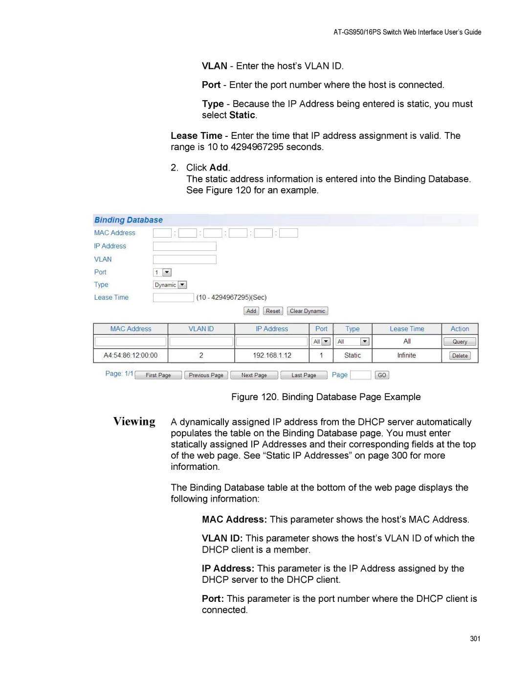 Allied Telesis AT-GS950/16PS, AT-S112 manual 301 