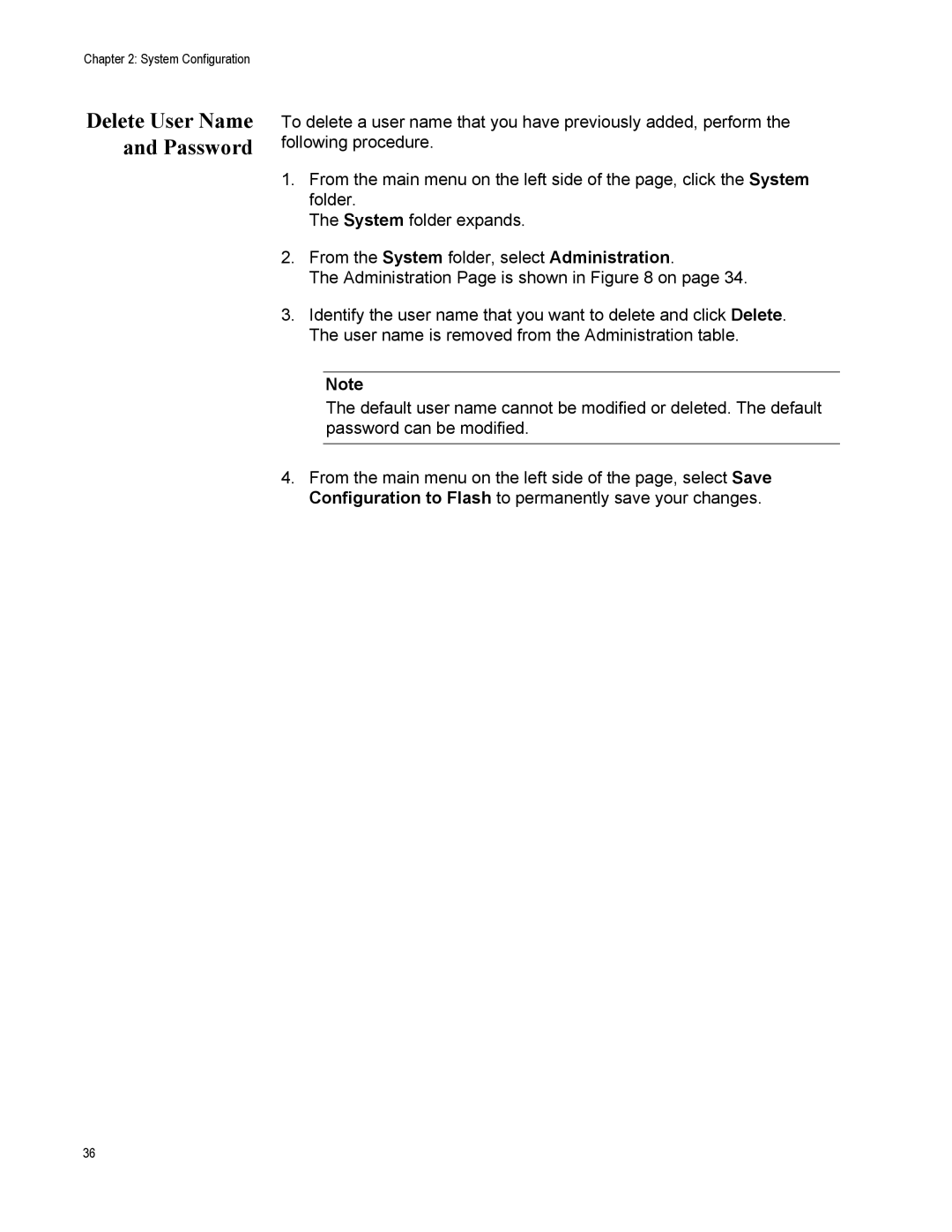 Allied Telesis AT-S112, AT-GS950/16PS manual Delete User Name and Password 