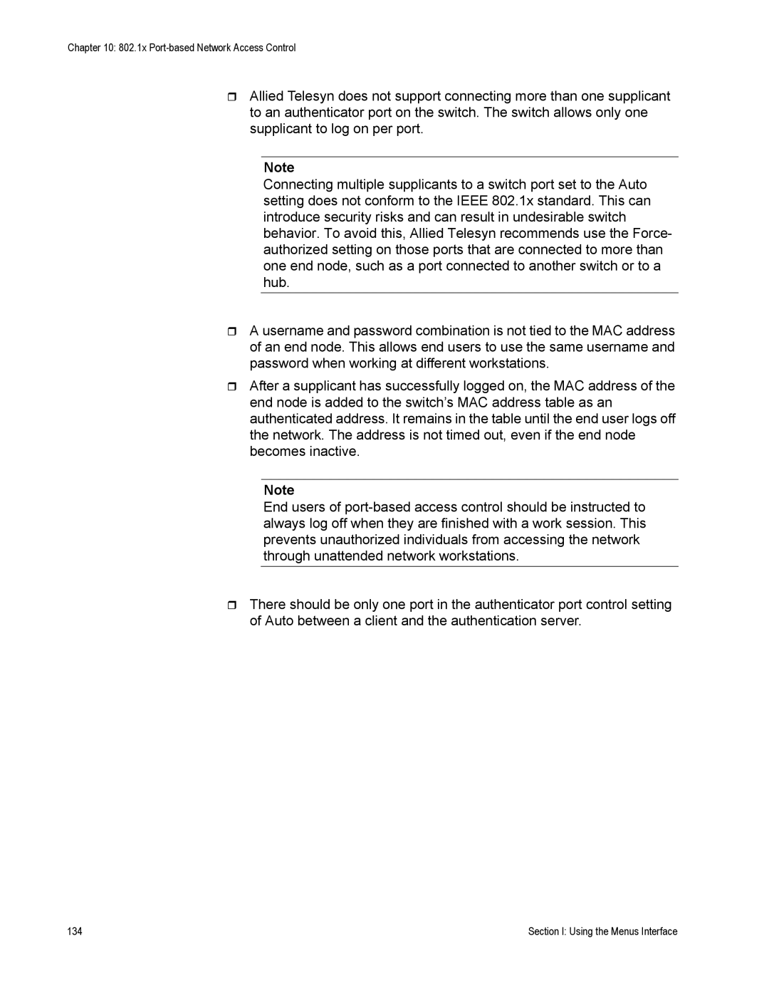 Allied Telesis AT-S79 manual Section I Using the Menus Interface 