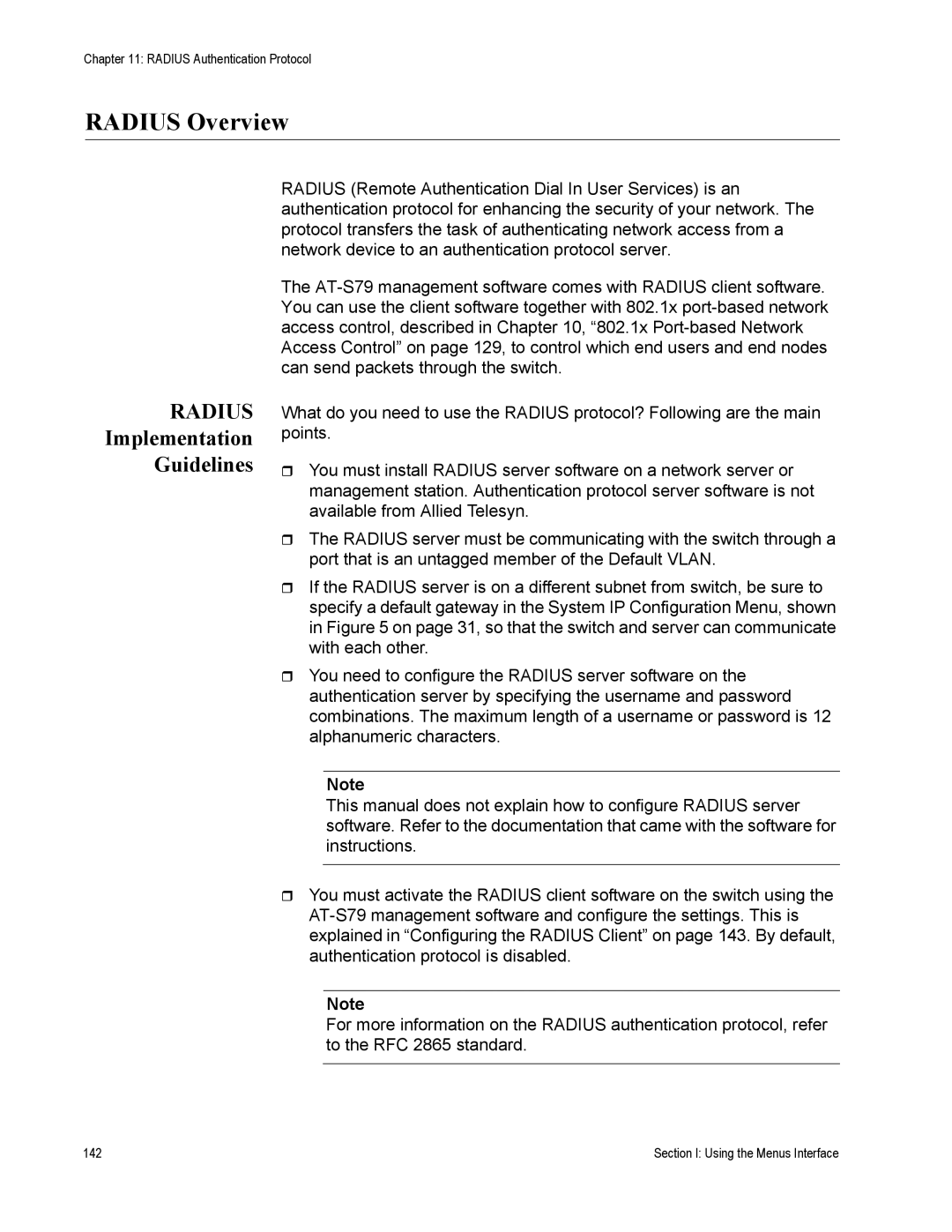 Allied Telesis AT-S79 manual Radius Overview 