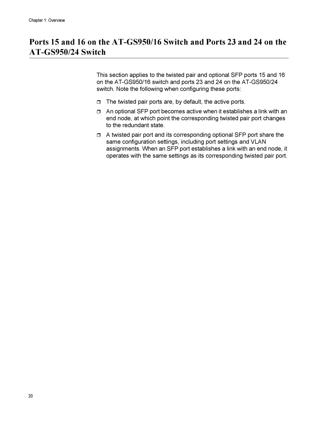 Allied Telesis AT-S79 manual Overview 