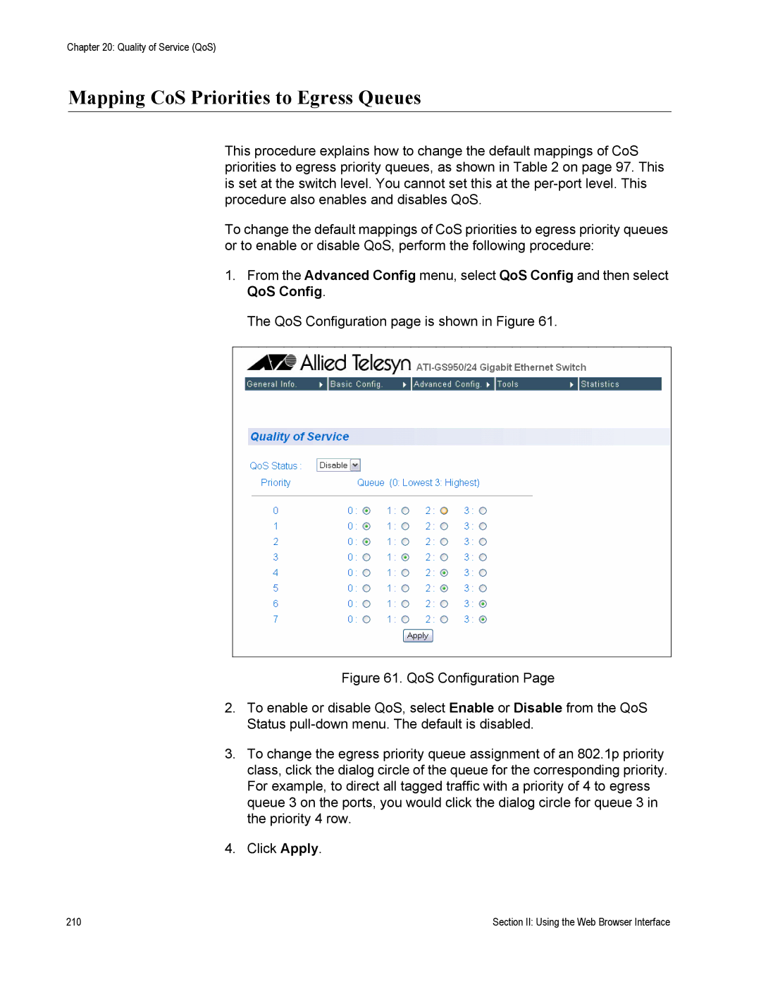 Allied Telesis AT-S79 manual Section II Using the Web Browser Interface 