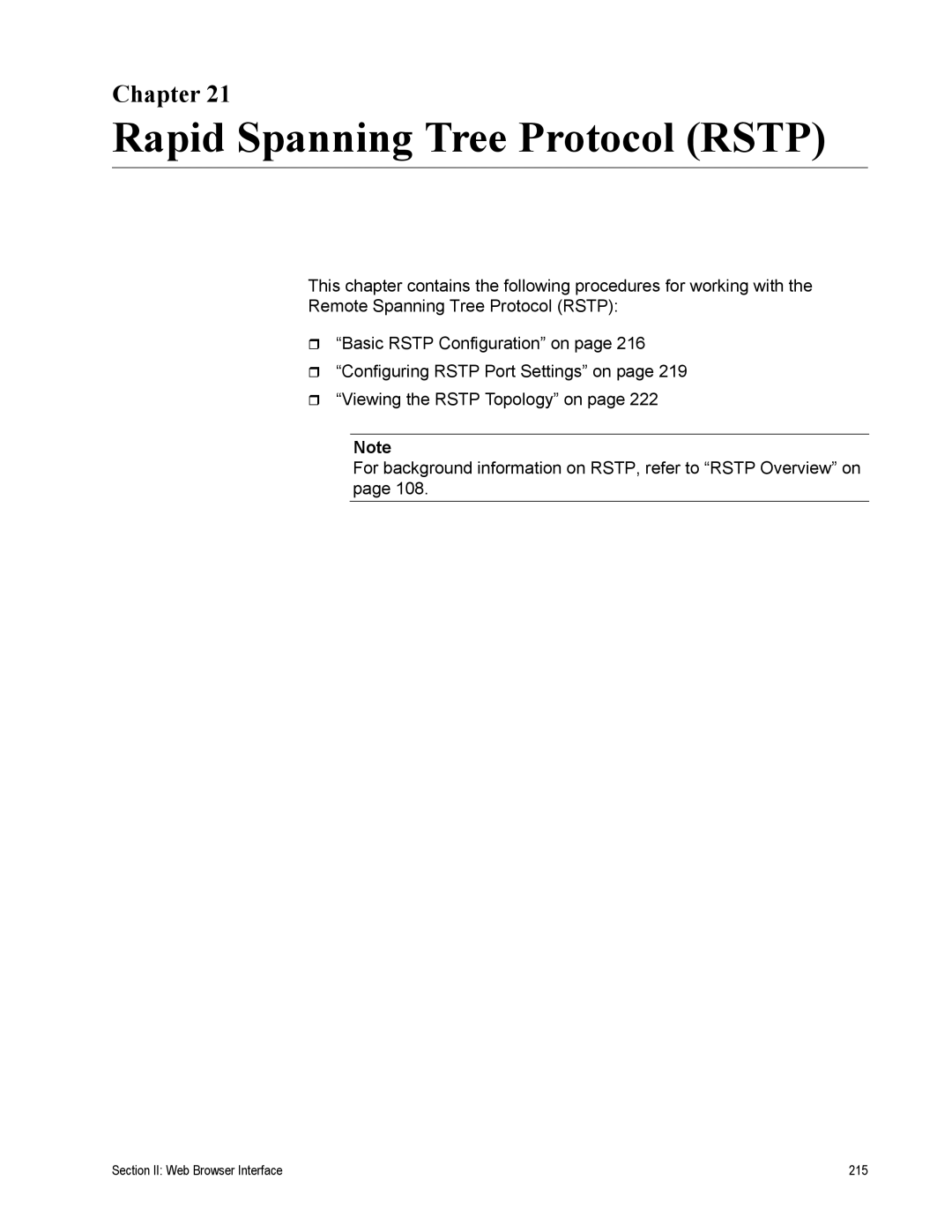 Allied Telesis AT-S79 manual Section II Web Browser Interface 215 