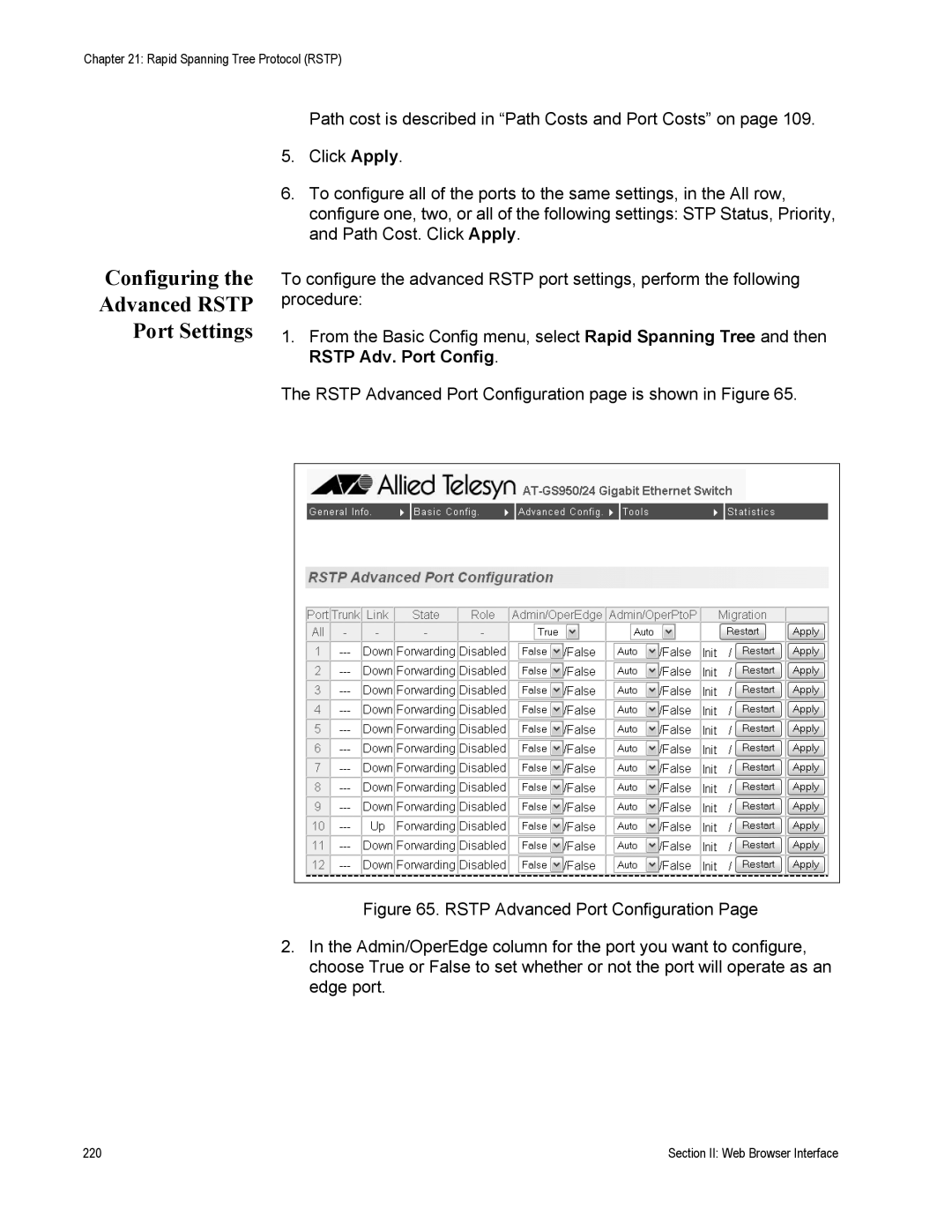 Allied Telesis AT-S79 manual Section II Web Browser Interface 