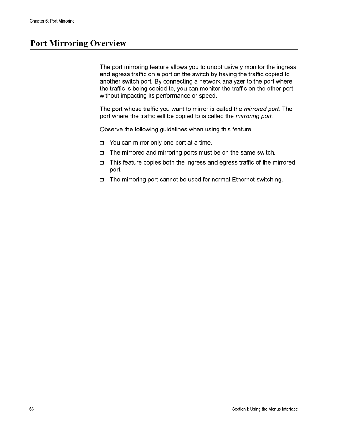 Allied Telesis AT-S79 manual Port Mirroring Overview 