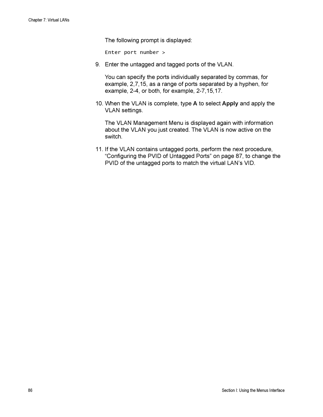 Allied Telesis AT-S79 manual Enter port number 