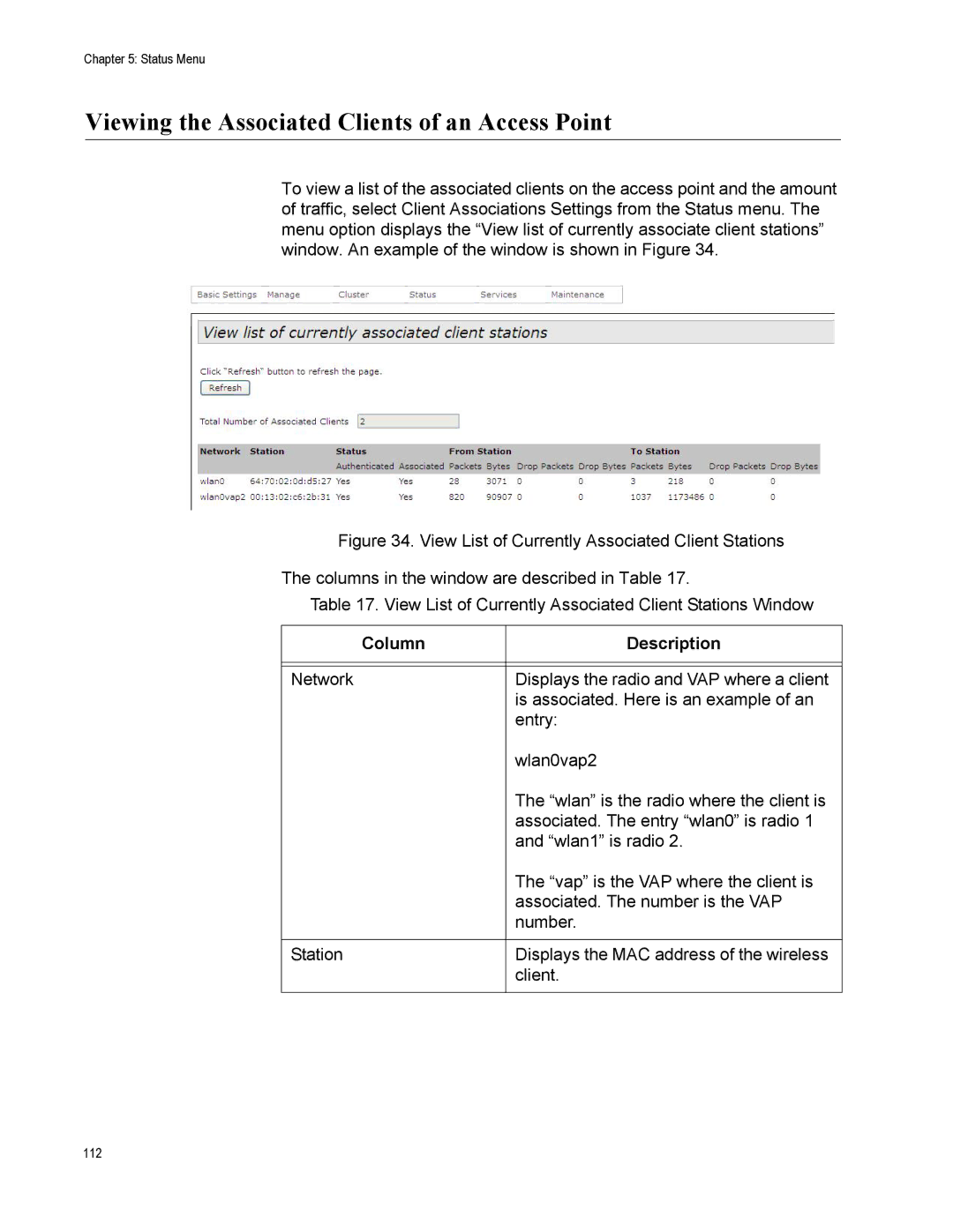 Allied Telesis AT-TQ2450 manual Viewing the Associated Clients of an Access Point 