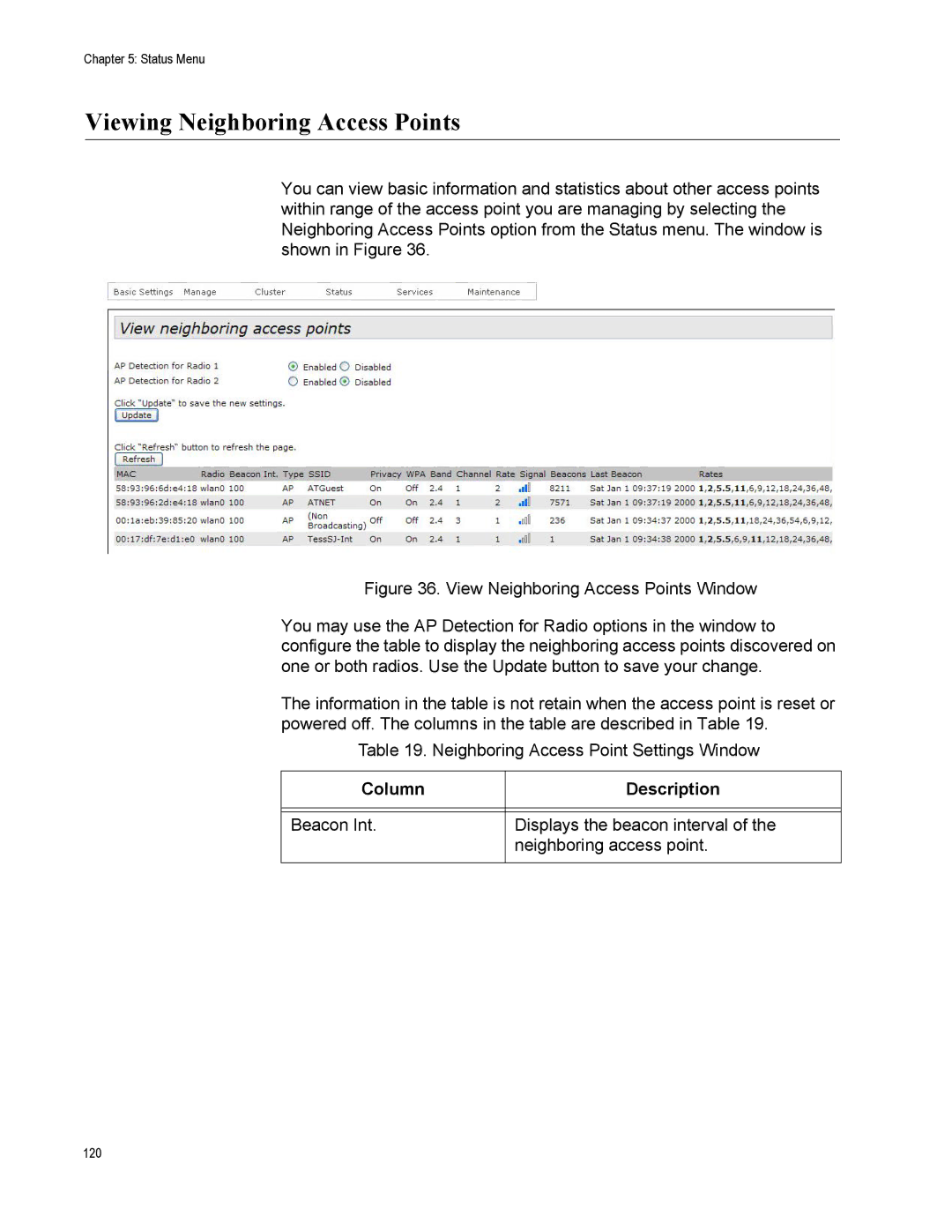 Allied Telesis AT-TQ2450 manual Viewing Neighboring Access Points 