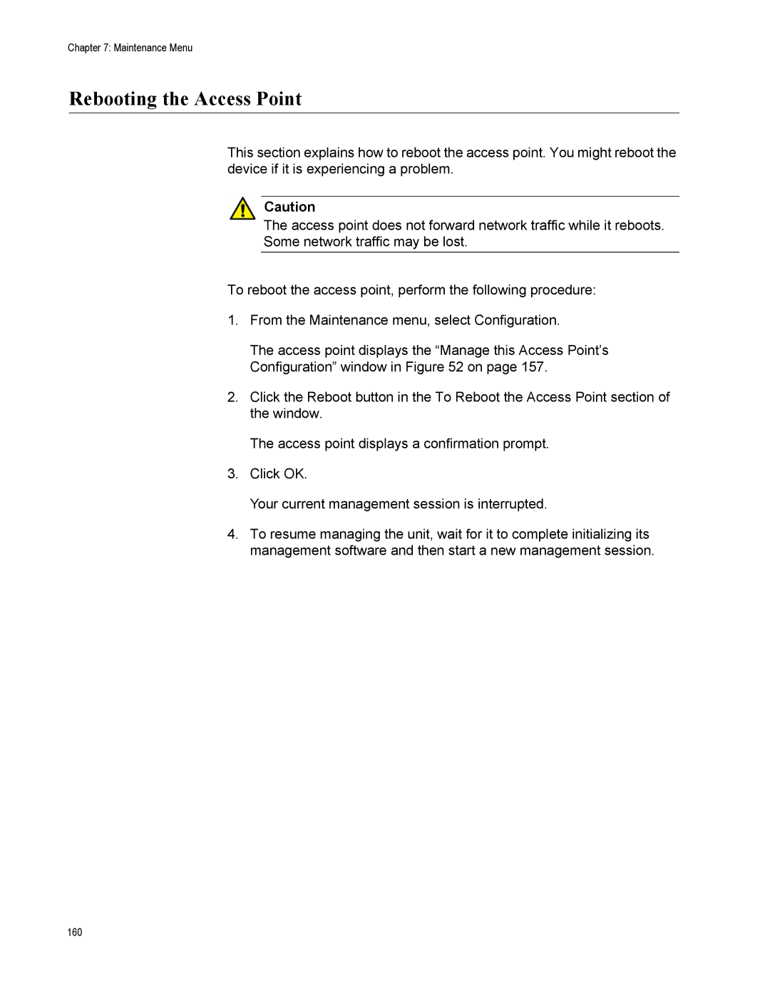 Allied Telesis AT-TQ2450 manual Rebooting the Access Point 