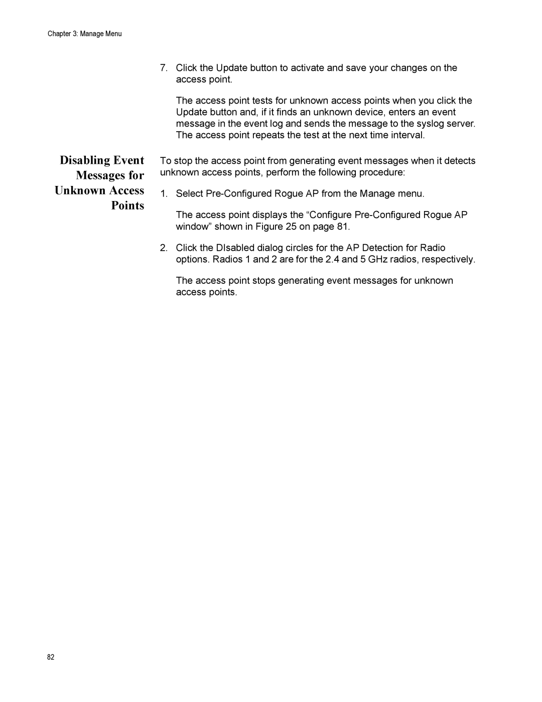 Allied Telesis AT-TQ2450 manual Disabling Event Messages for Unknown Access Points 