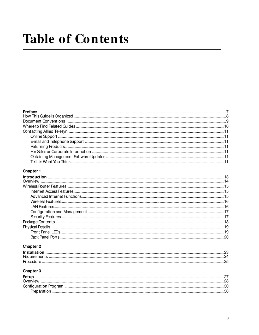 Allied Telesis AT-WA1004G manual Table of Contents 