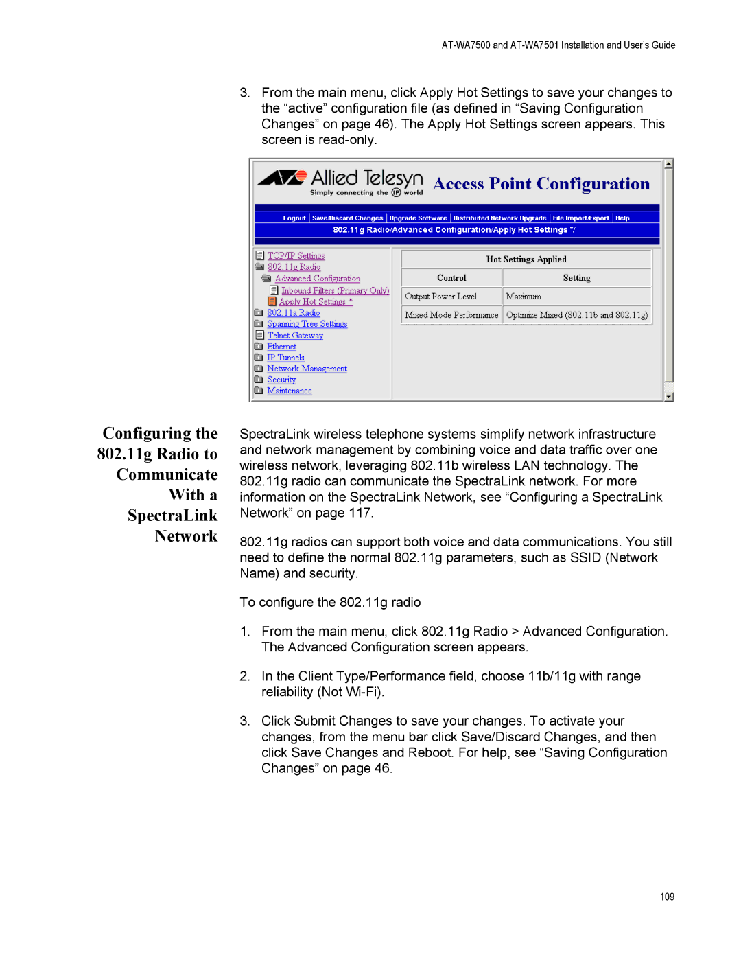 Allied Telesis AT-WA7501, AT-WA7500 manual 109 