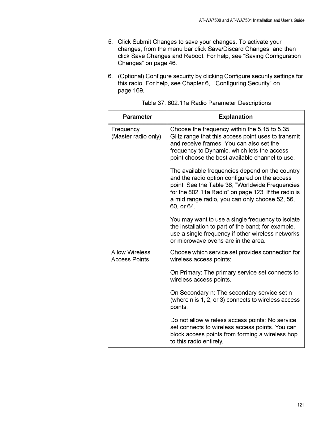 Allied Telesis AT-WA7501, AT-WA7500 manual 121 