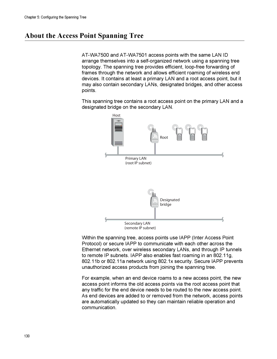 Allied Telesis AT-WA7500, AT-WA7501 manual About the Access Point Spanning Tree 