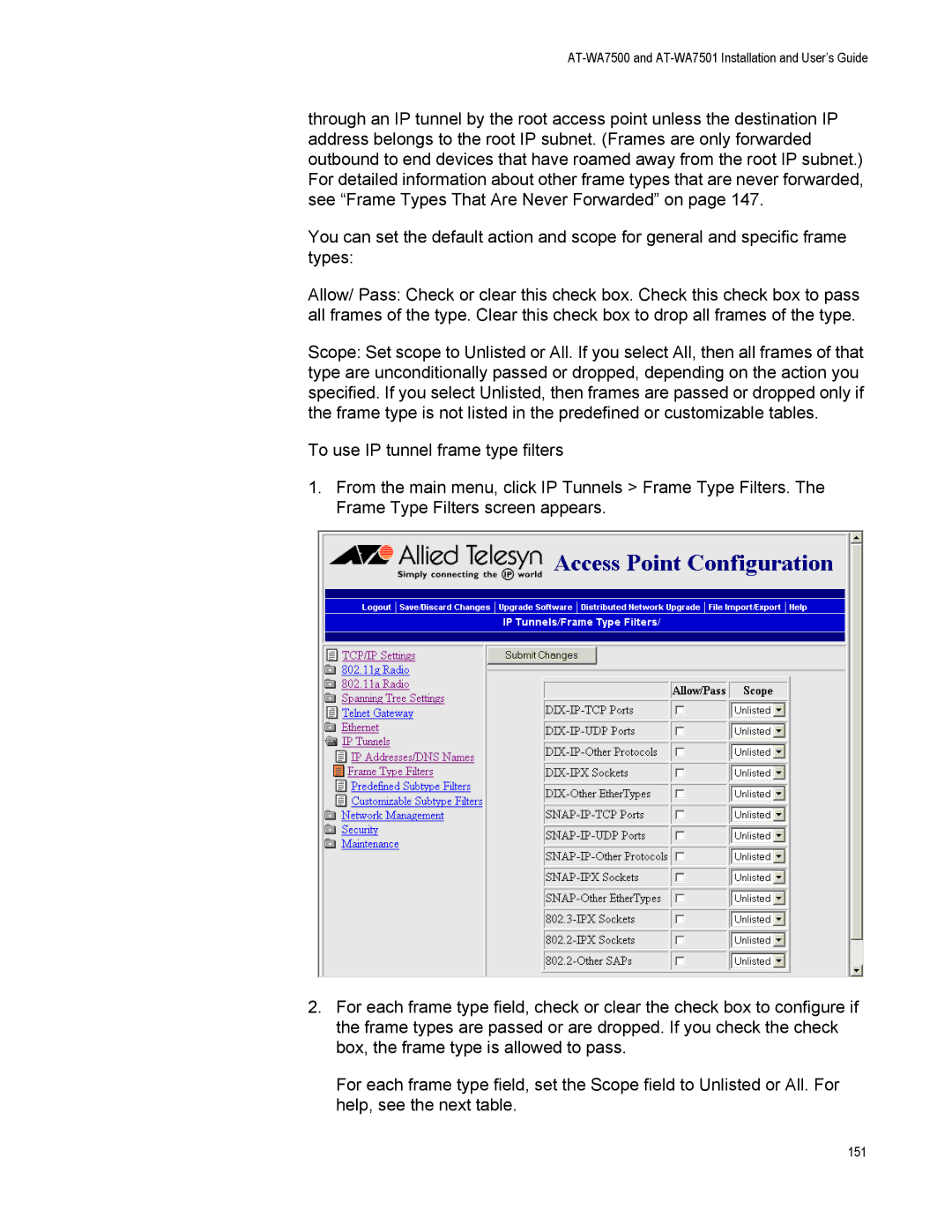 Allied Telesis AT-WA7501, AT-WA7500 manual 151 