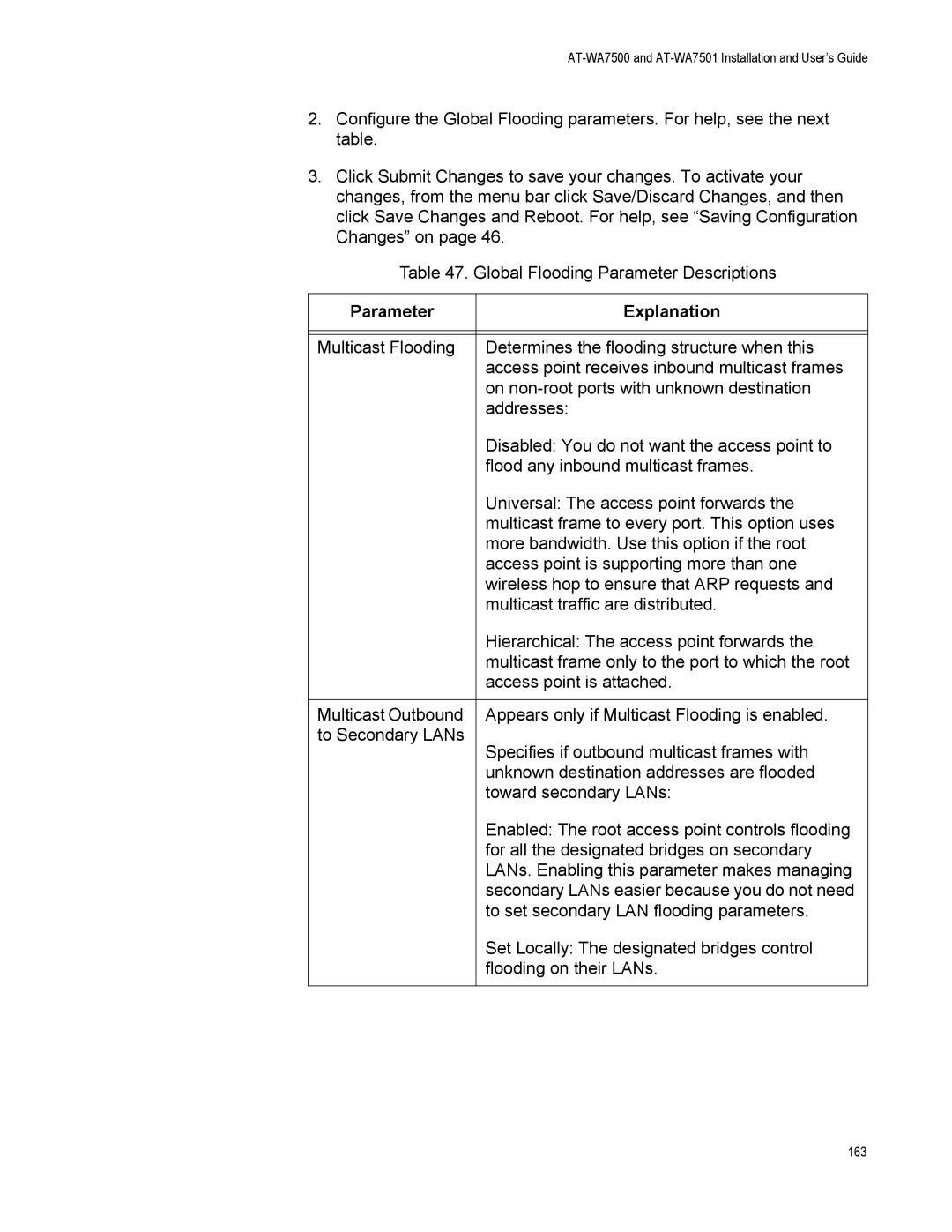 Allied Telesis AT-WA7501, AT-WA7500 manual 163 