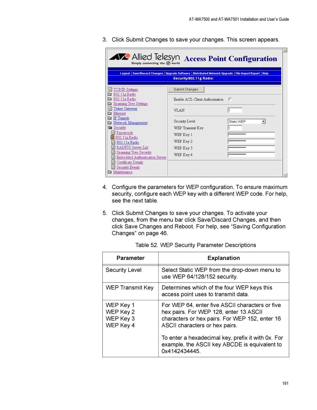 Allied Telesis AT-WA7501, AT-WA7500 manual 191 