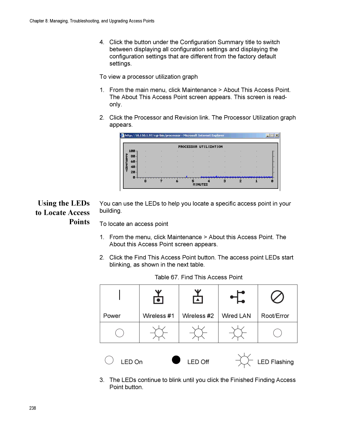 Allied Telesis AT-WA7500, AT-WA7501 manual Using the LEDs to Locate Access Points 