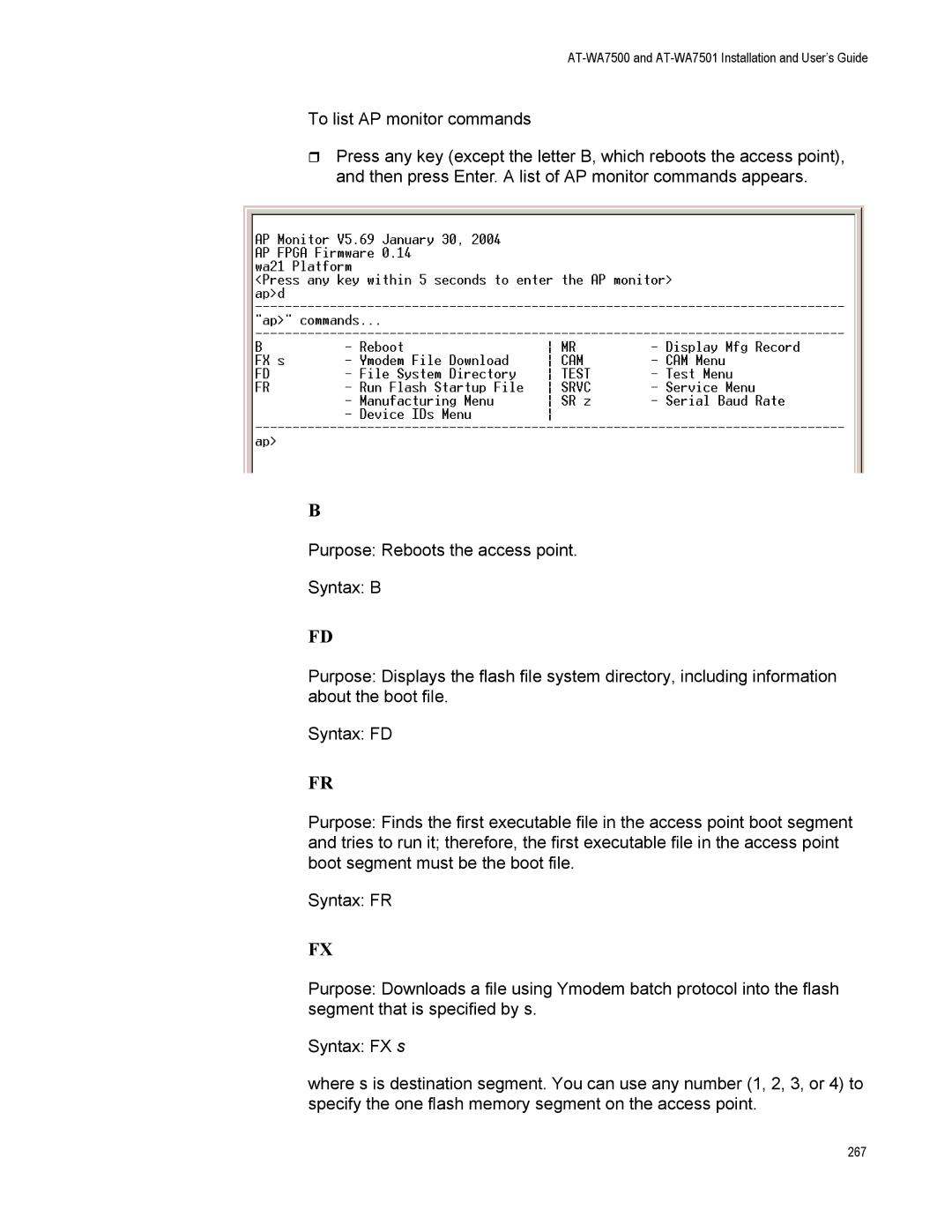 Allied Telesis AT-WA7501, AT-WA7500 manual 267 