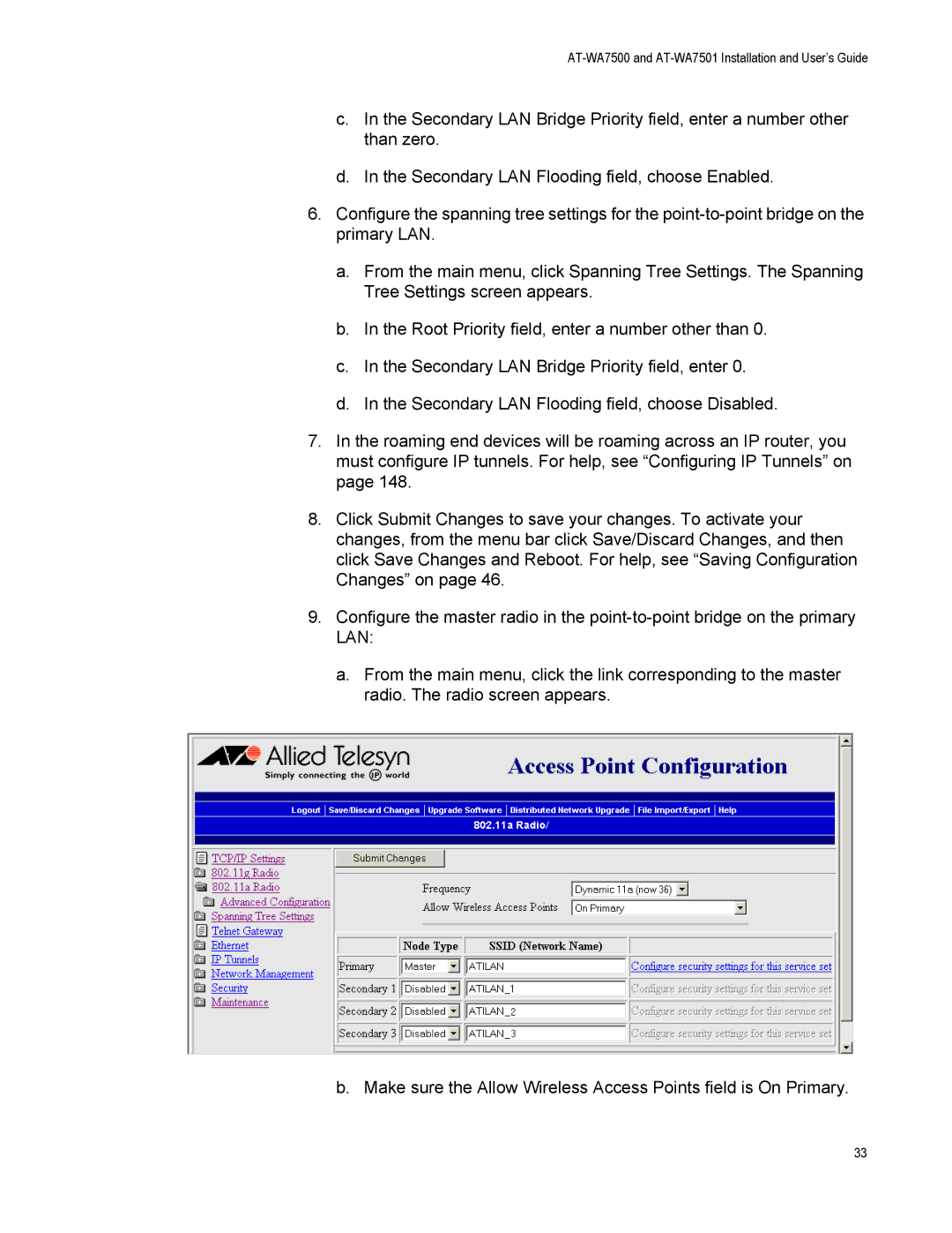 Allied Telesis manual AT-WA7500 and AT-WA7501 Installation and User’s Guide 