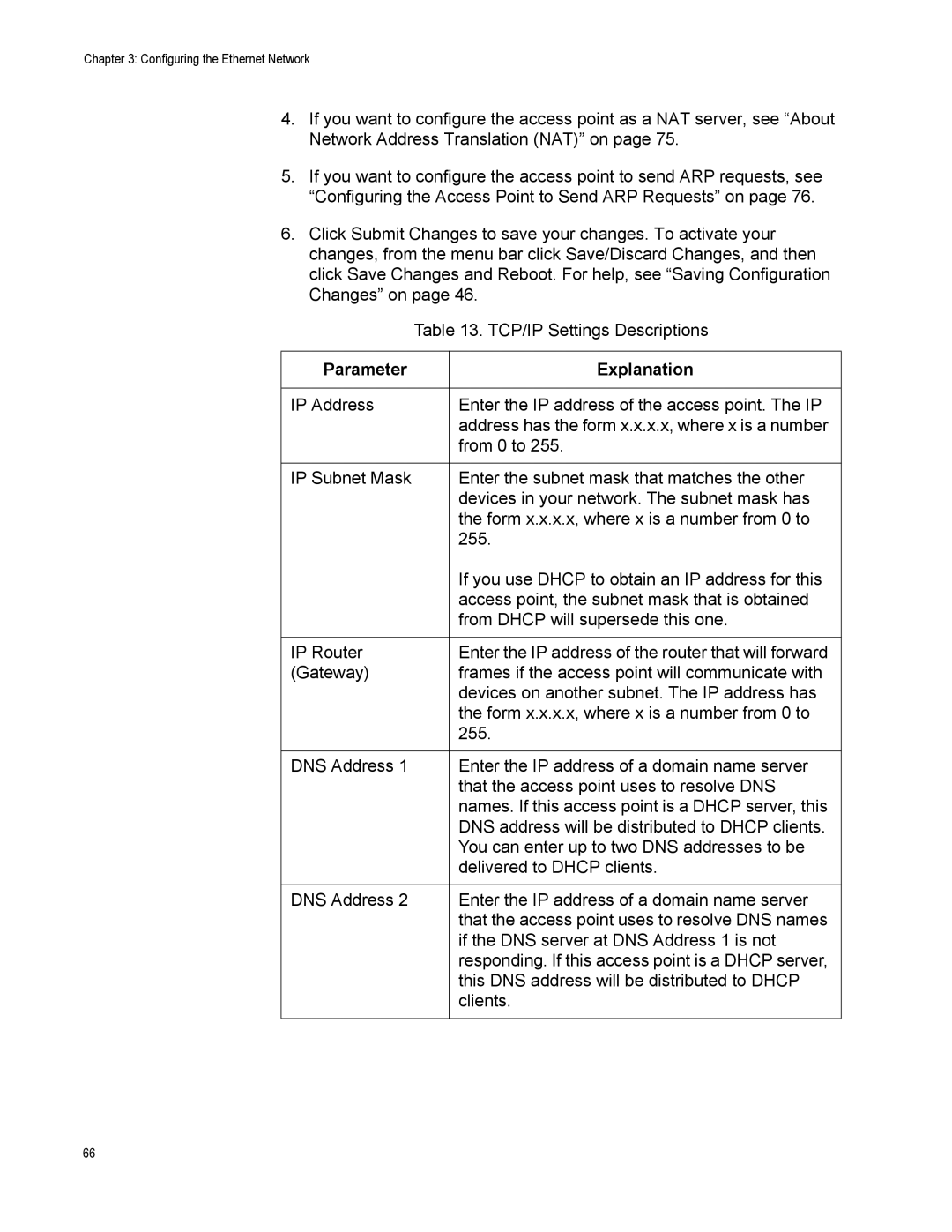 Allied Telesis AT-WA7500, AT-WA7501 manual Parameter Explanation 