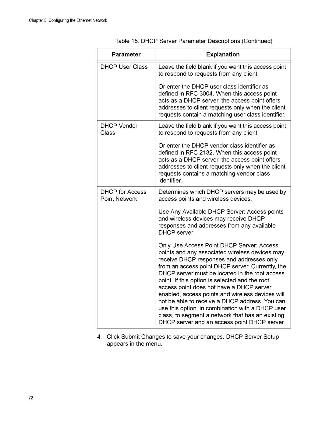 Allied Telesis AT-WA7500, AT-WA7501 manual Parameter Explanation 