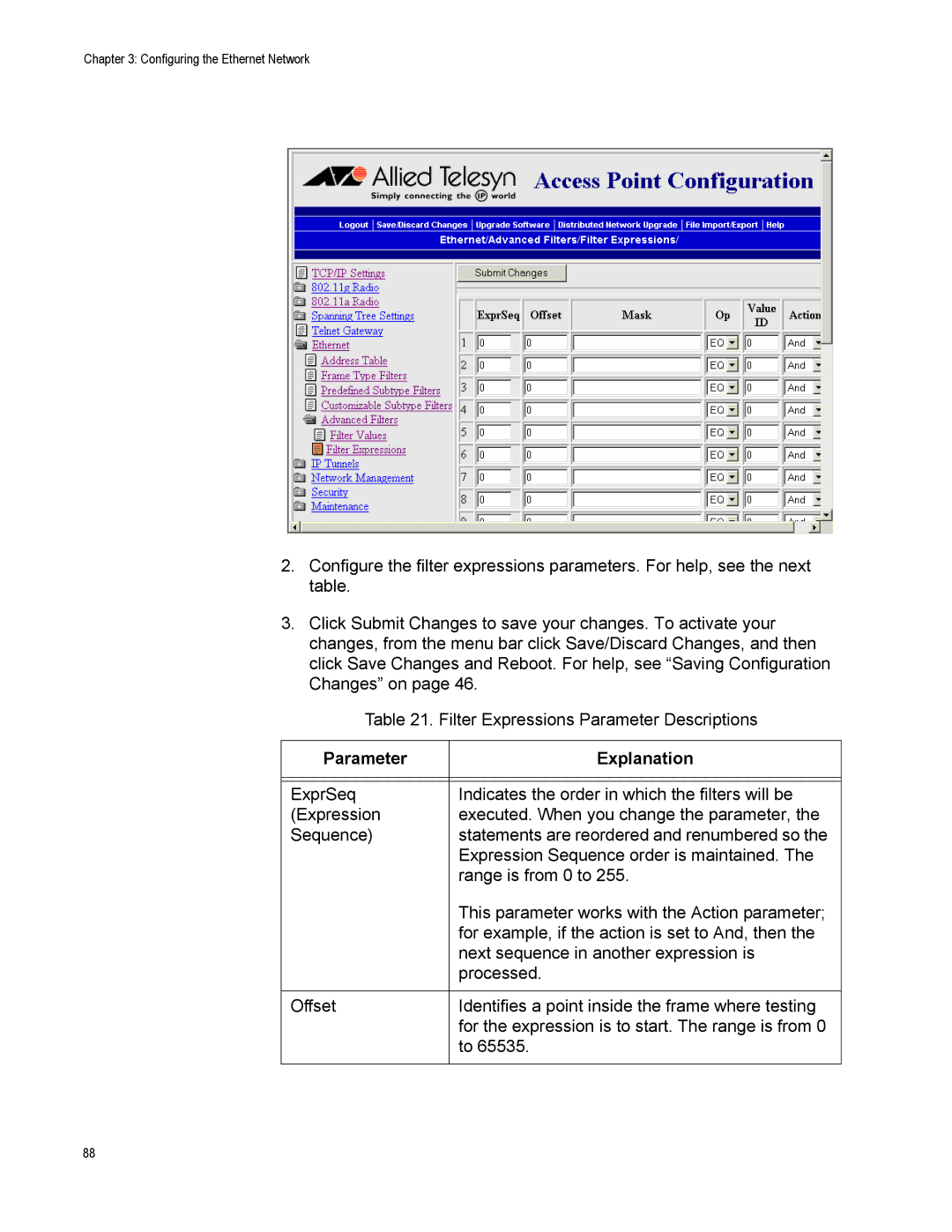 Allied Telesis AT-WA7500, AT-WA7501 manual Parameter Explanation 