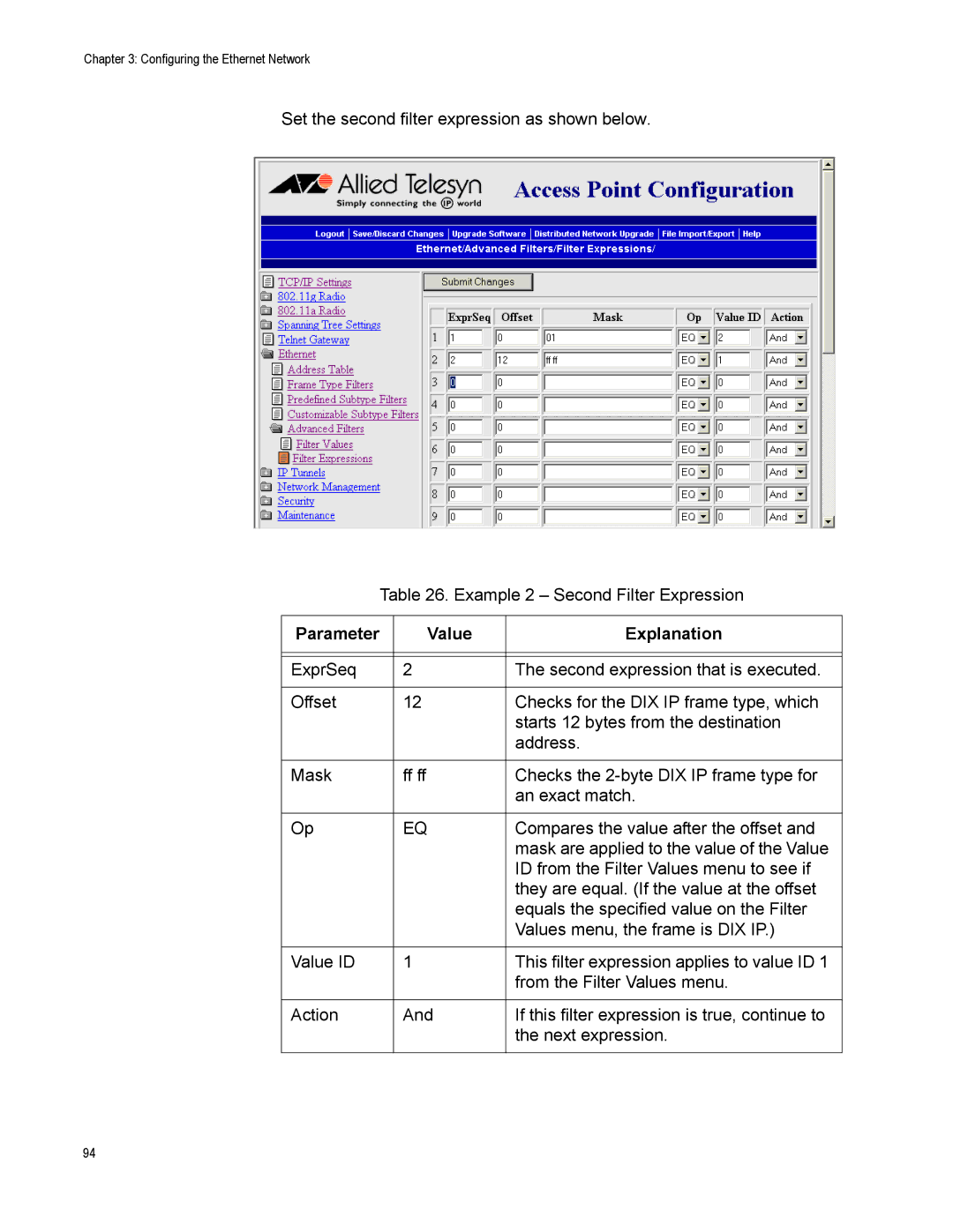 Allied Telesis AT-WA7500, AT-WA7501 manual Parameter Value Explanation 