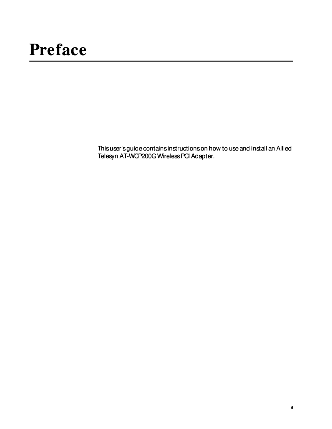 Allied Telesis AT-WCP200G manual Preface 