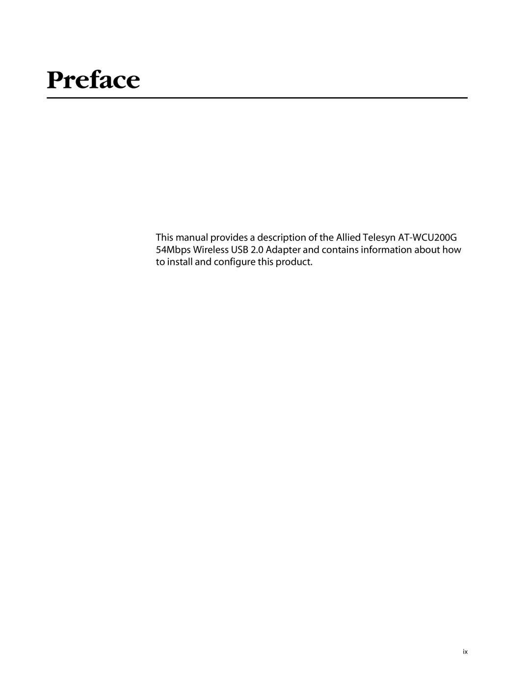 Allied Telesis AT-WCU200G manual Preface 