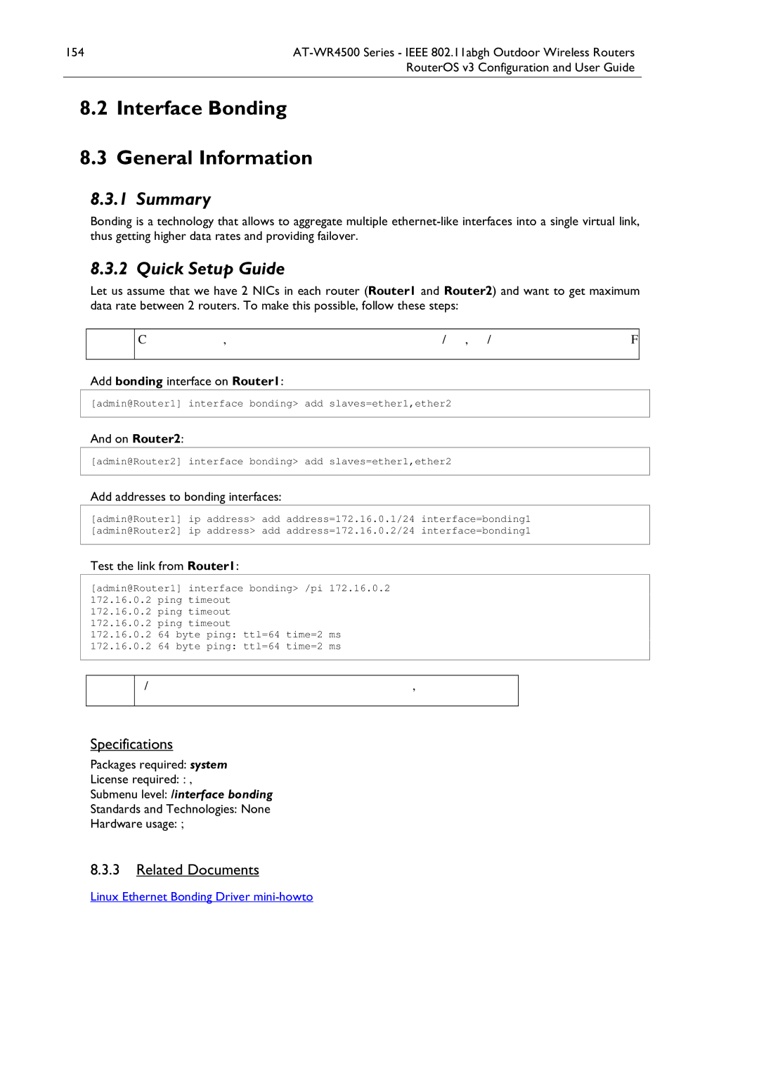 Allied Telesis AT-WR4500 manual Interface Bonding General Information, Summary, Quick Setup Guide, Related Documents 