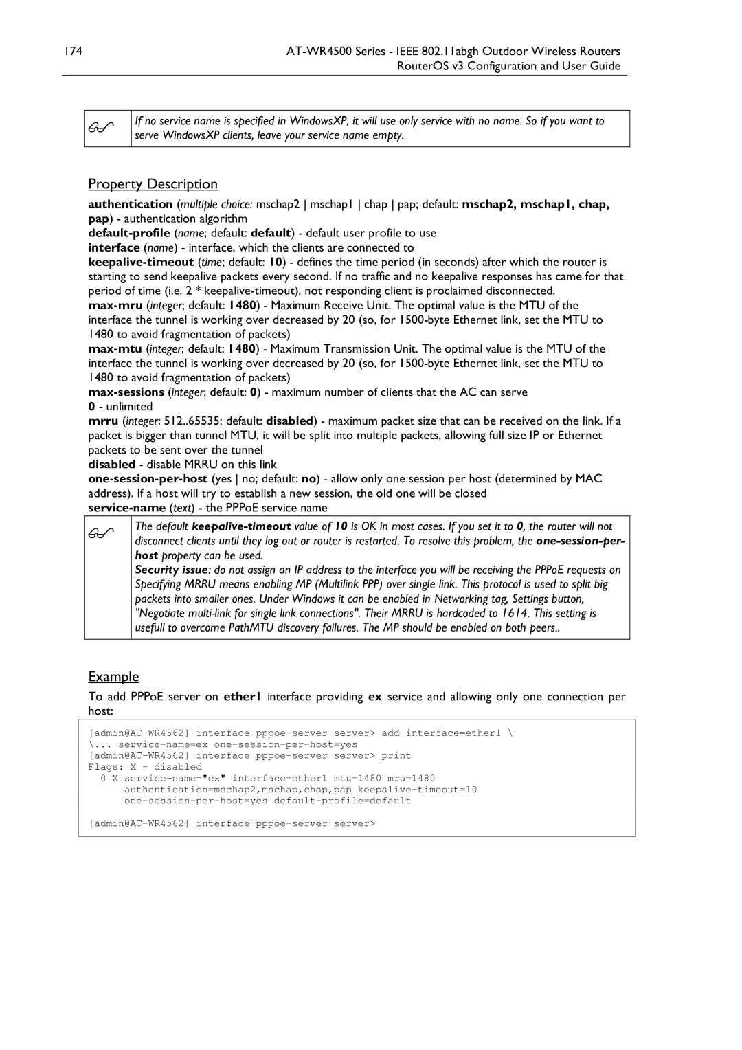 Allied Telesis AT-WR4500 manual Admin@AT-WR4562 interface pppoe-server server 