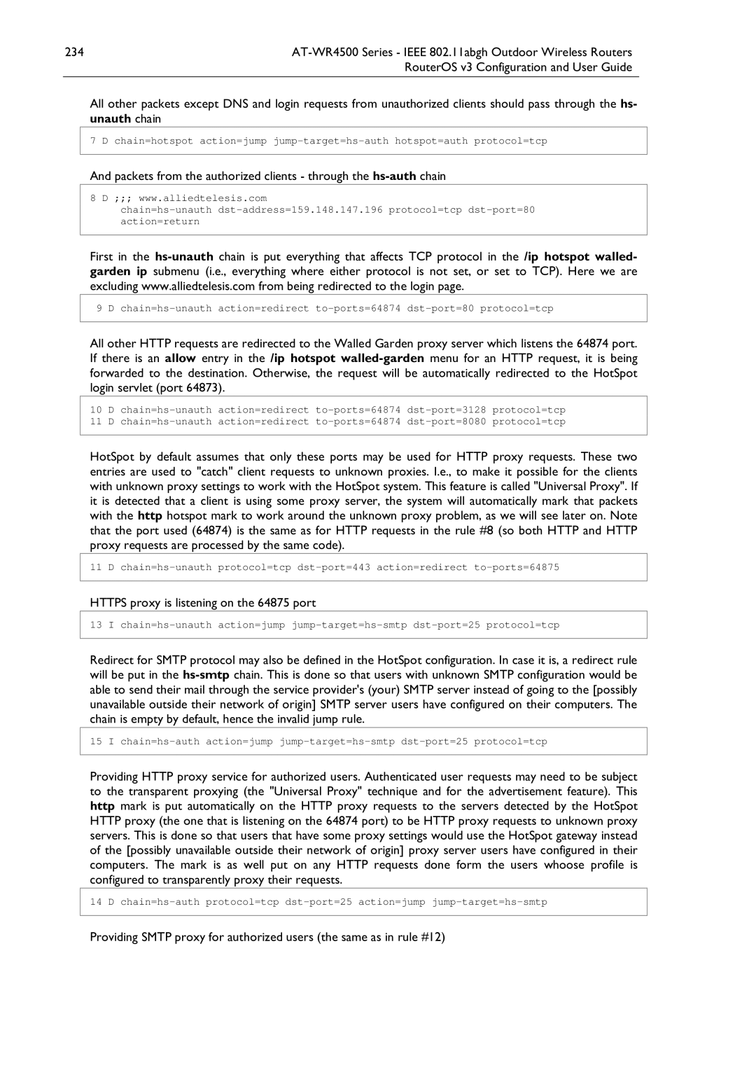 Allied Telesis AT-WR4500 manual Packets from the authorized clients through the hs-authchain 