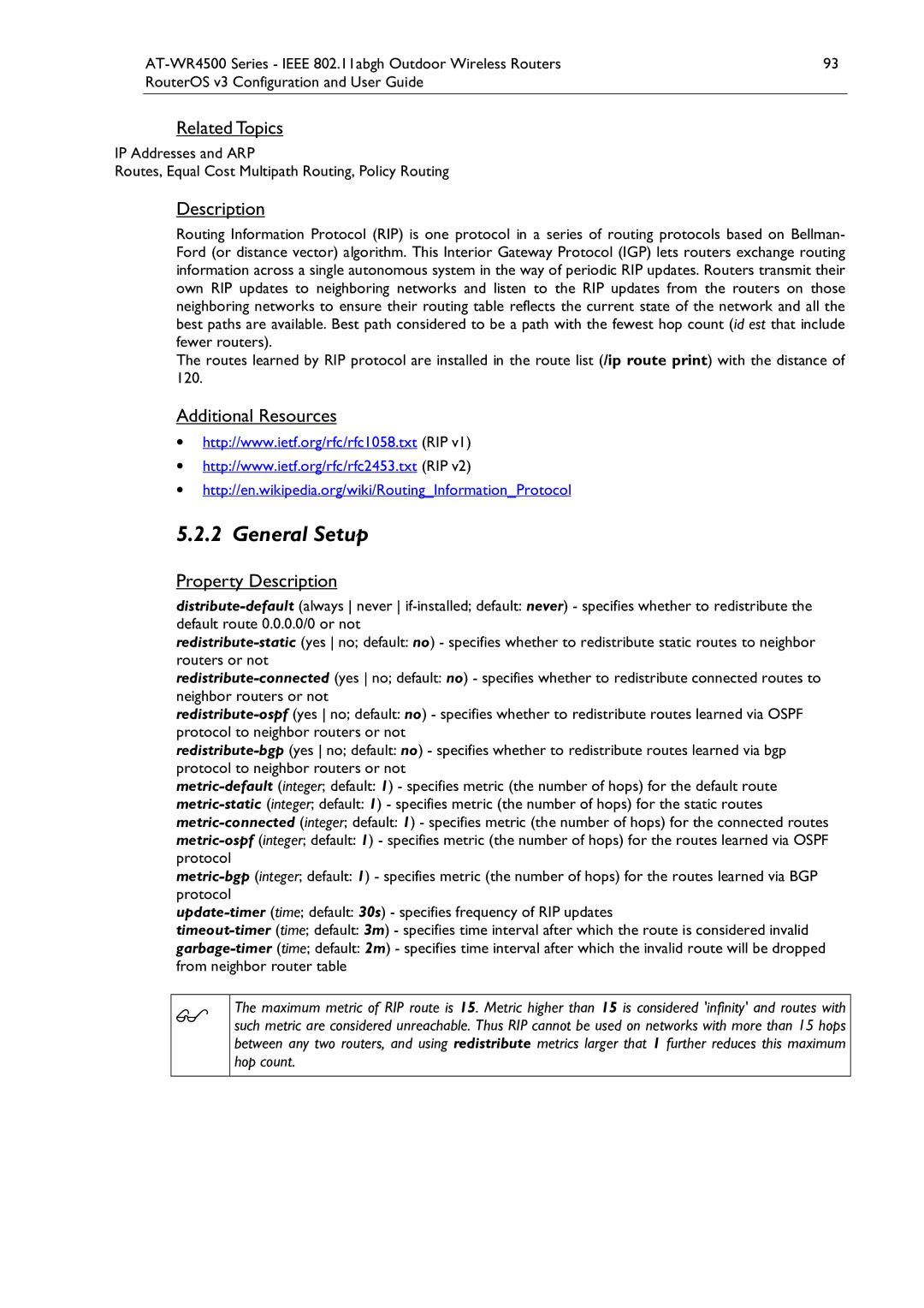 Allied Telesis AT-WR4500 manual General Setup, RelatedTopics 