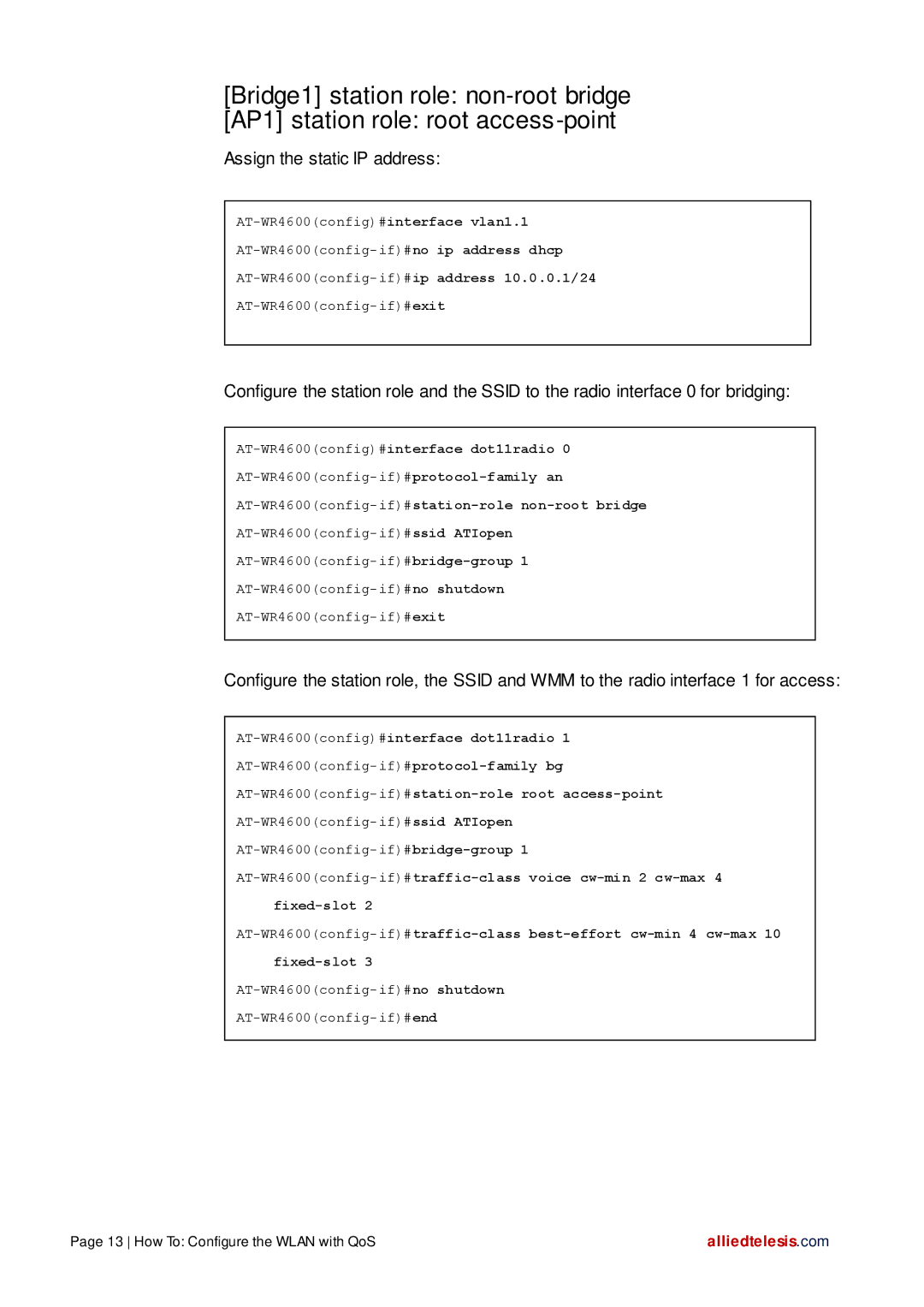 Allied Telesis manual AT-WR4600config-if#ip address 10.0.0.1/24 