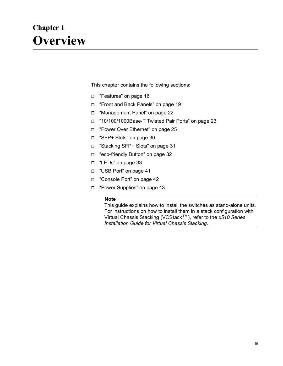 Allied Telesis AT-X510-52GTX, AT-X510-28GTX, AT-X510-52GPX, AT-X510-28GSX, AT-X510-28GPX manual Overview, Chapter 