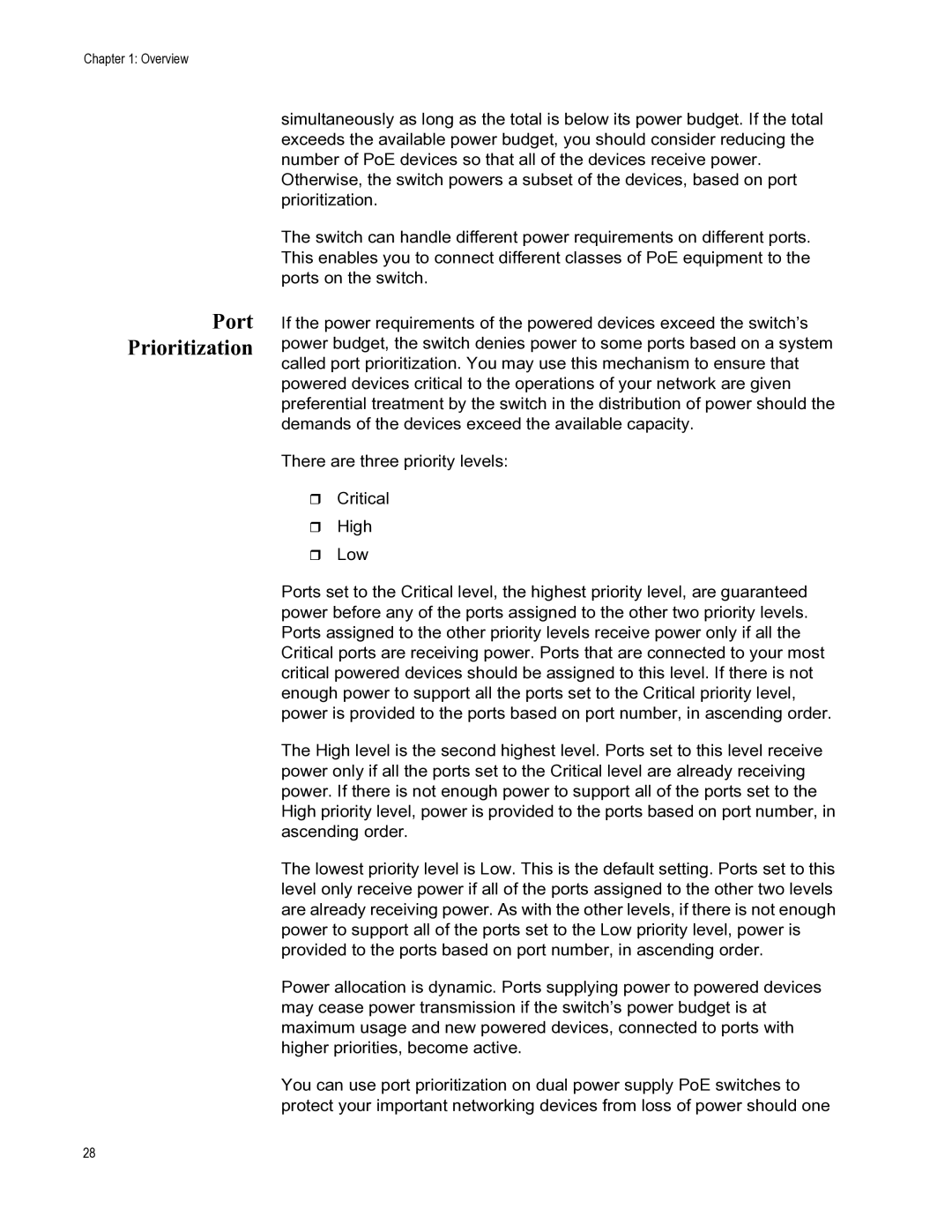 Allied Telesis AT-X510-28GSX, AT-X510-52GTX, AT-X510-28GTX, AT-X510-52GPX, AT-X510-28GPX manual Port Prioritization 