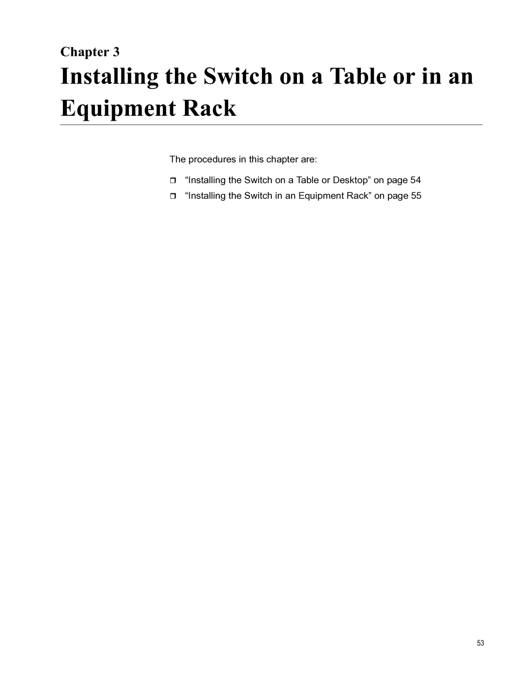 Allied Telesis AT-X510-28GSX, AT-X510-52GTX manual Installing the Switch on a Table or in an Equipment Rack, Chapter 