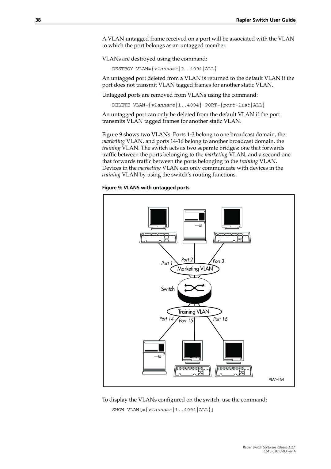 Allied Telesis C613-02013-00 manual Marketing Vlan Switch Training Vlan 