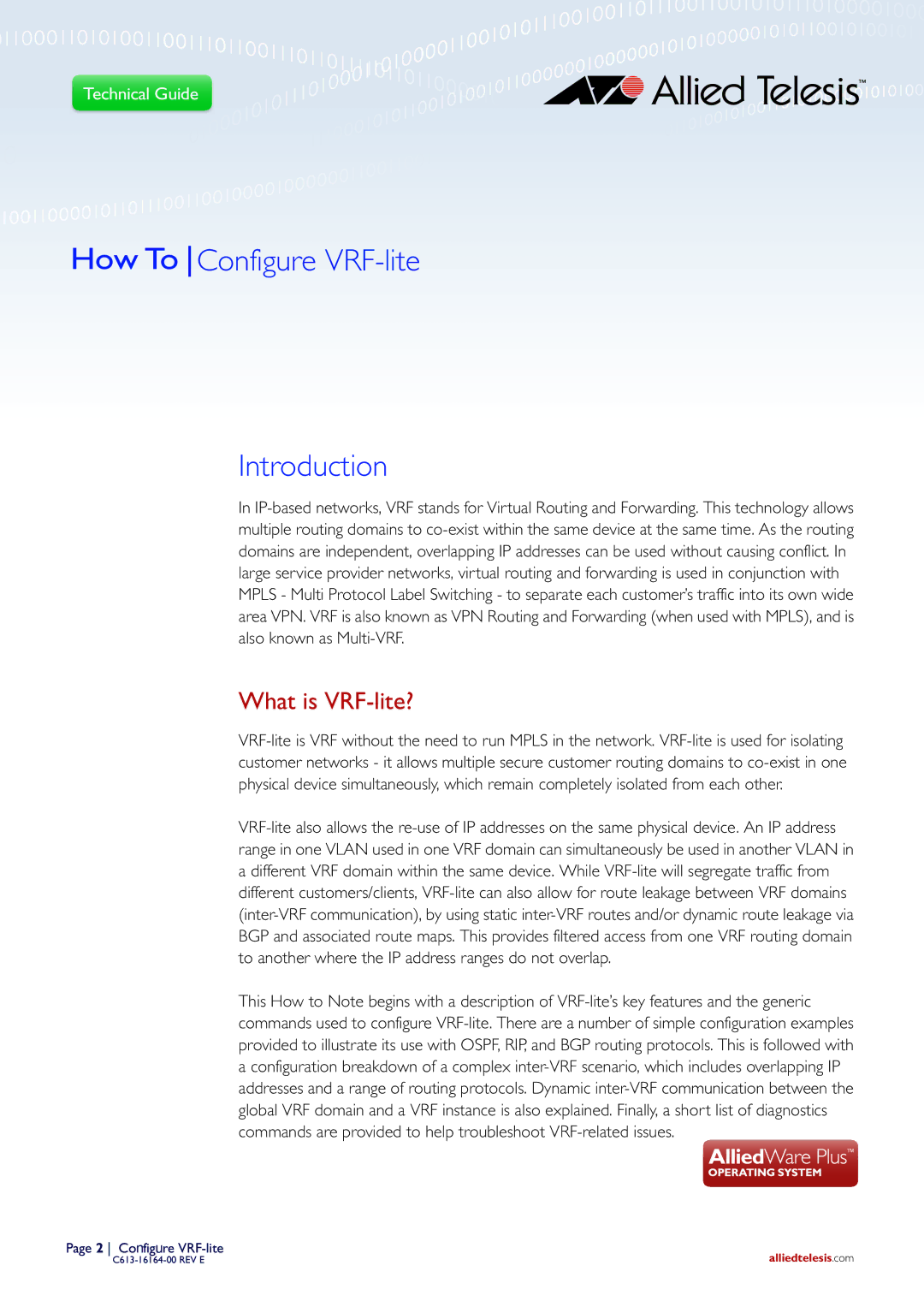 Allied Telesis C613-16164-00 REV E Who should read this document?, Which products and software version does it apply to? 