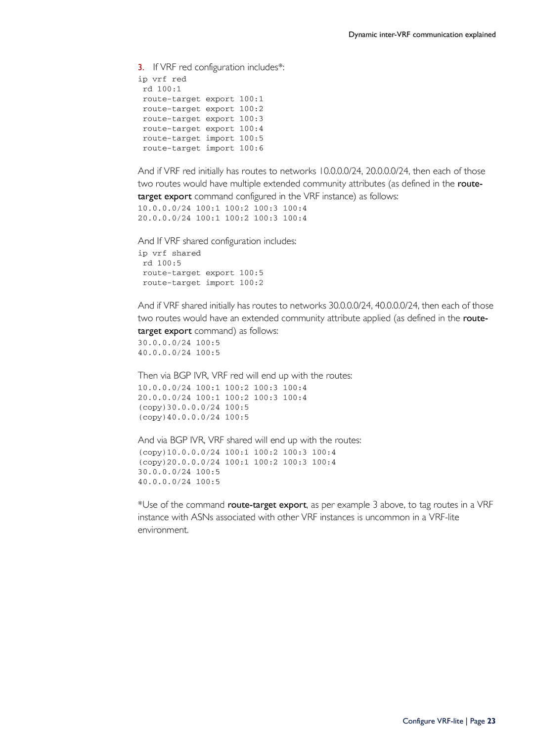 Allied Telesis C613-16164-00 REV E manual If VRF shared configuration includes 