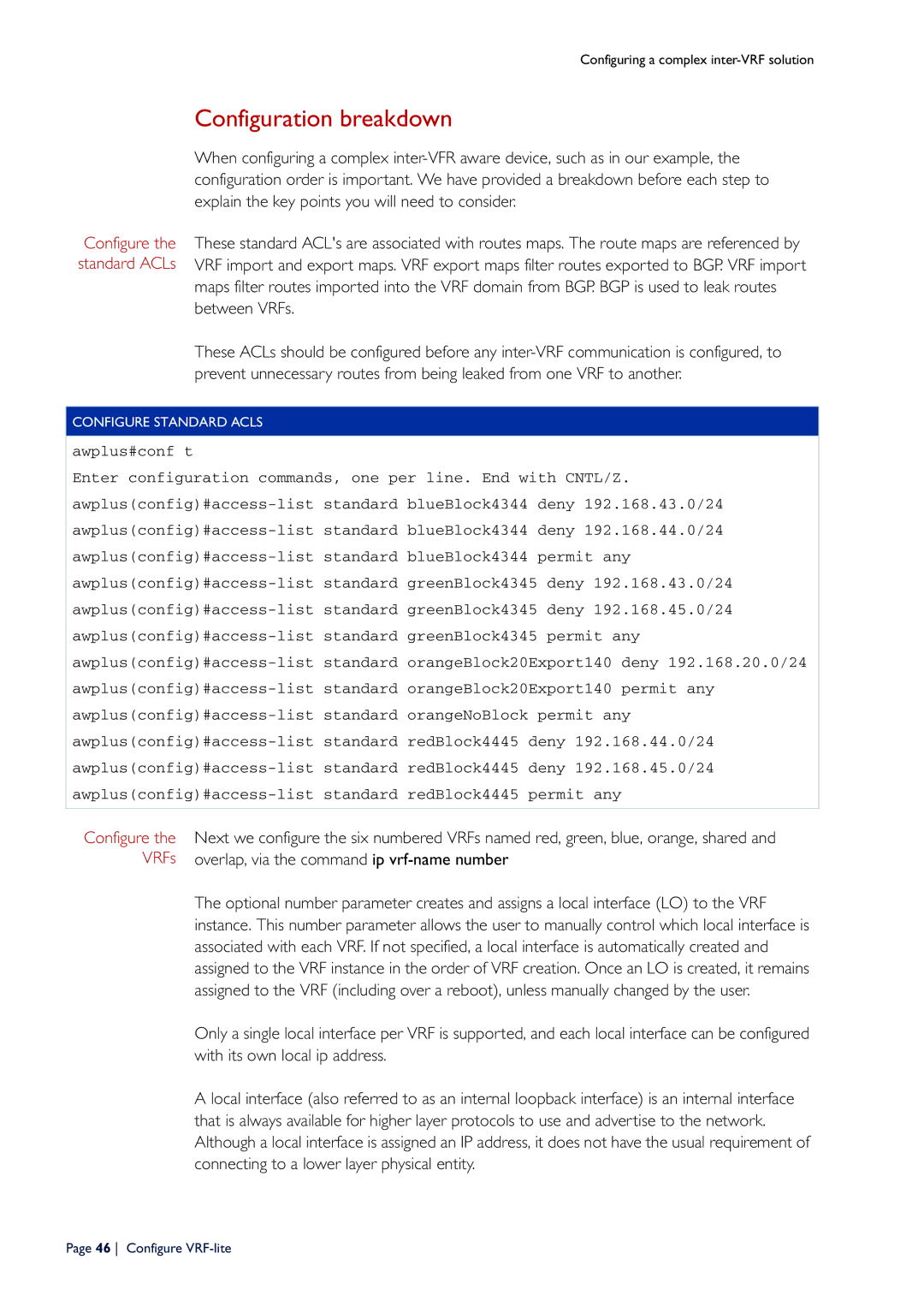 Allied Telesis C613-16164-00 REV E manual Configuration breakdown 