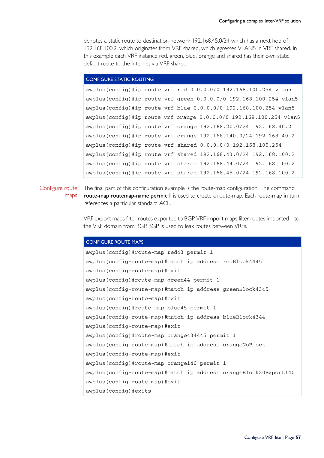 Allied Telesis C613-16164-00 REV E manual Configure Static Routing 