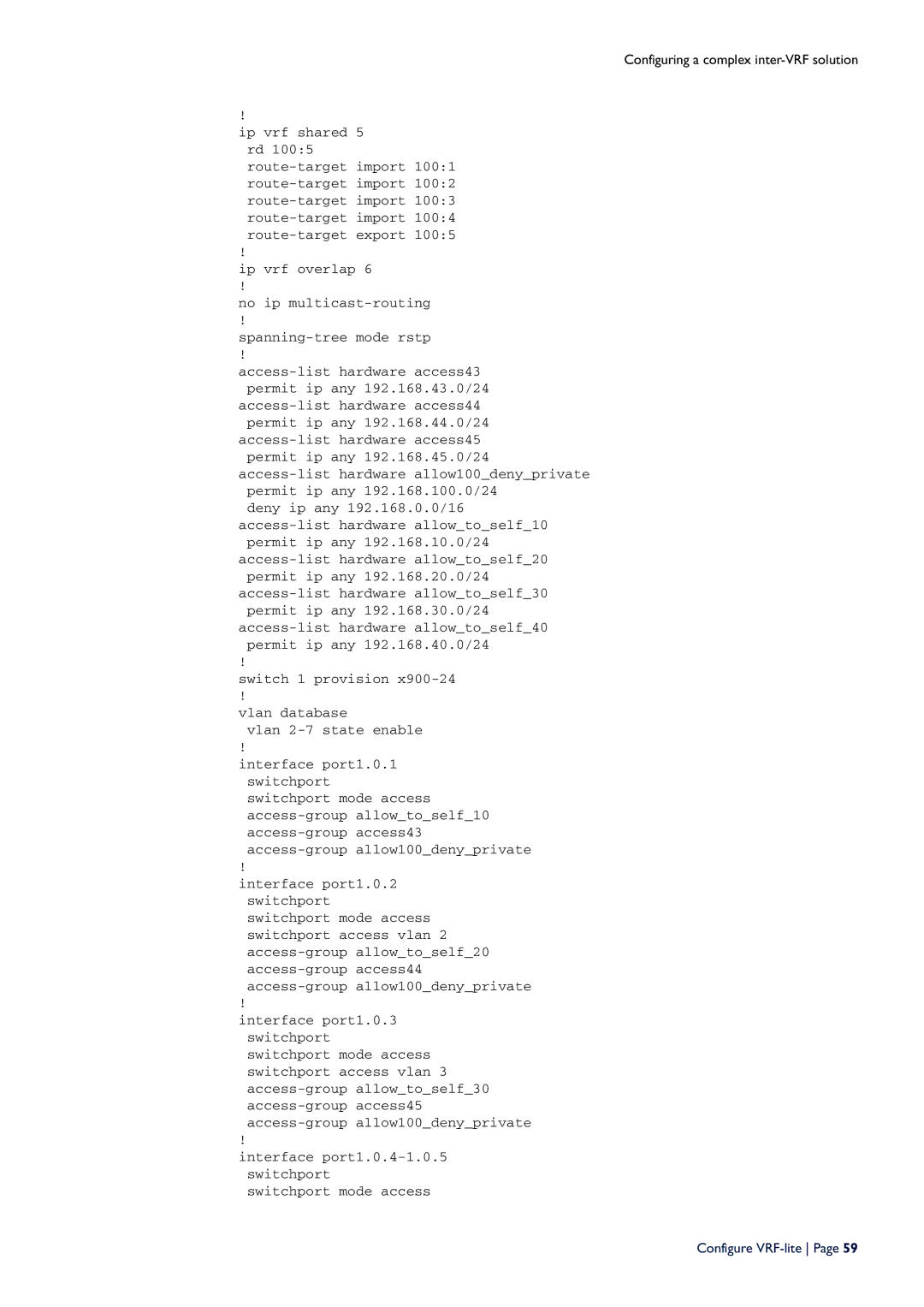 Allied Telesis C613-16164-00 REV E manual Configure VRF-lite 